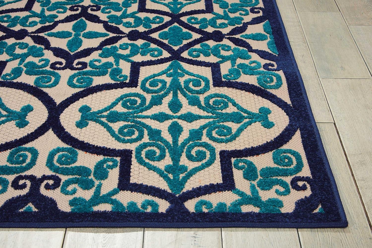 Lark Manor™ Isalia Southwestern Machine Woven Polypropylene Indoor / Outdoor Area Rug in Navy