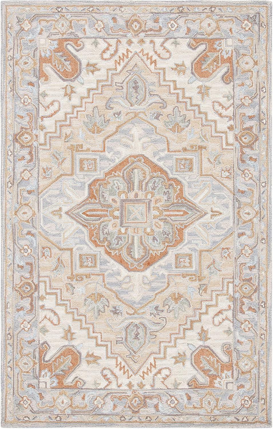 Heritage HG920 Hand Loomed Area Rug - Beige/Grey - 3'x5' - Safavieh.