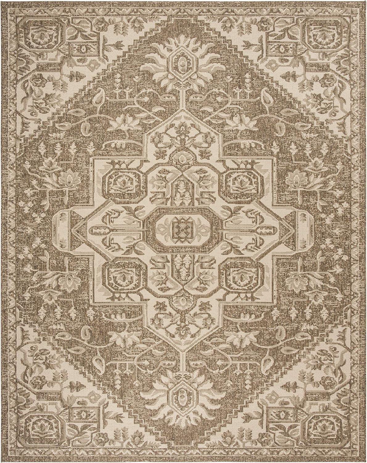 Cream Beige Synthetic Non-slip Rectangular Rug 79"