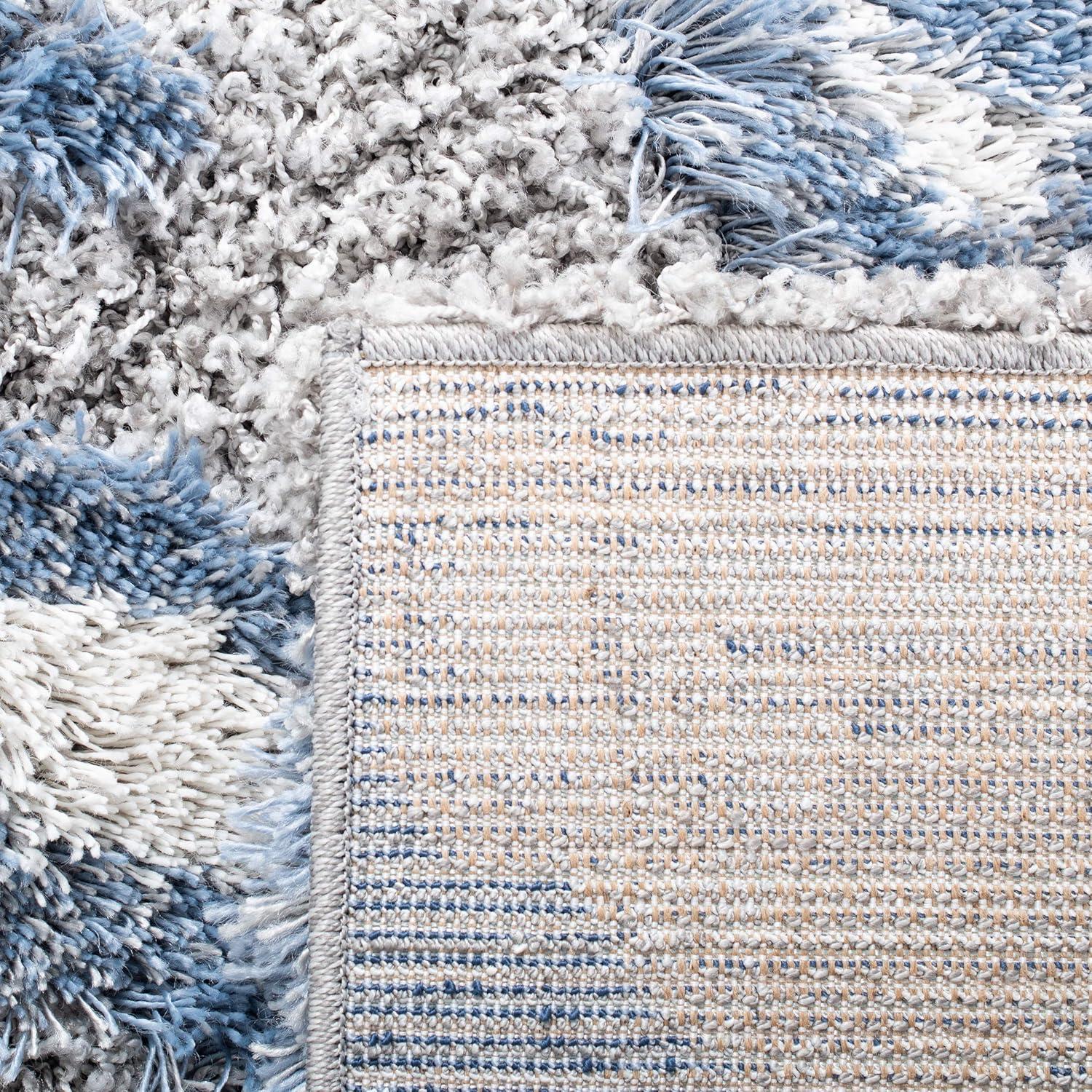 Horizon Shag 800 HZN890 Machine Made Area Rug - 5'3"x7'7" - Grey/Blue - Safavieh