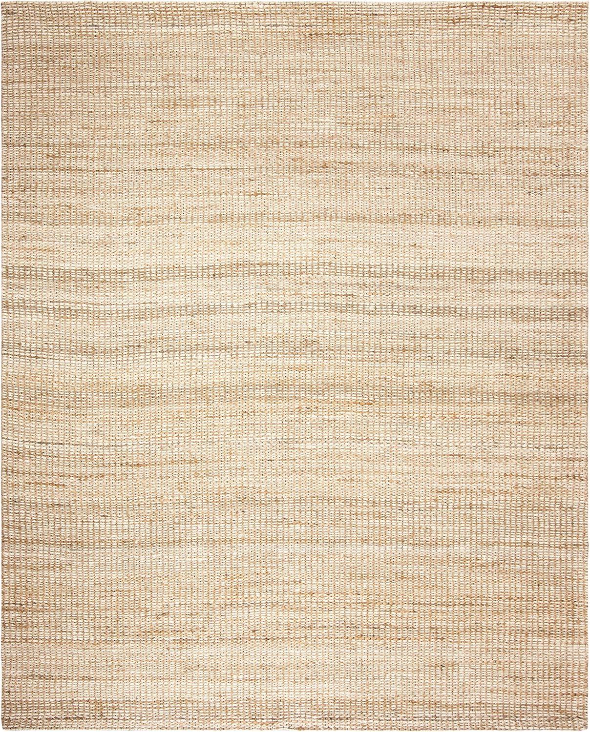 Natural Ivory Flat Woven Handmade Synthetic Rug - 11' x 15'