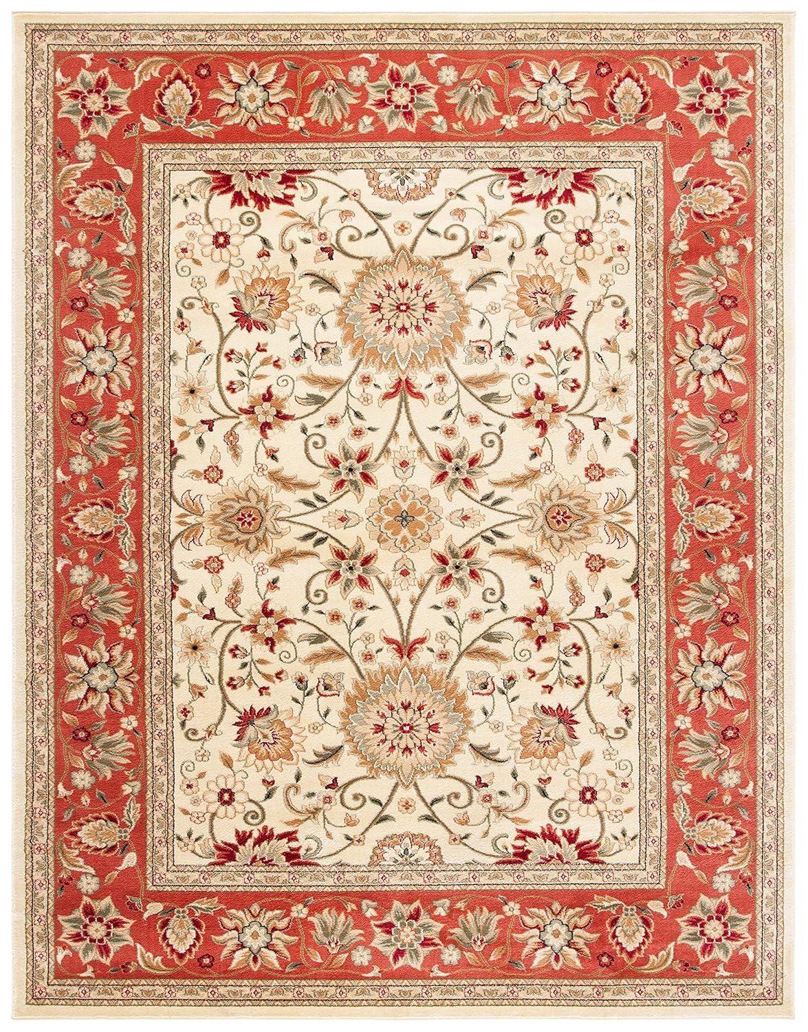 Lyndhurst LNH212 Power Loomed Area Rug - Ivory/Red - 8'9"x11'9" - Safavieh.