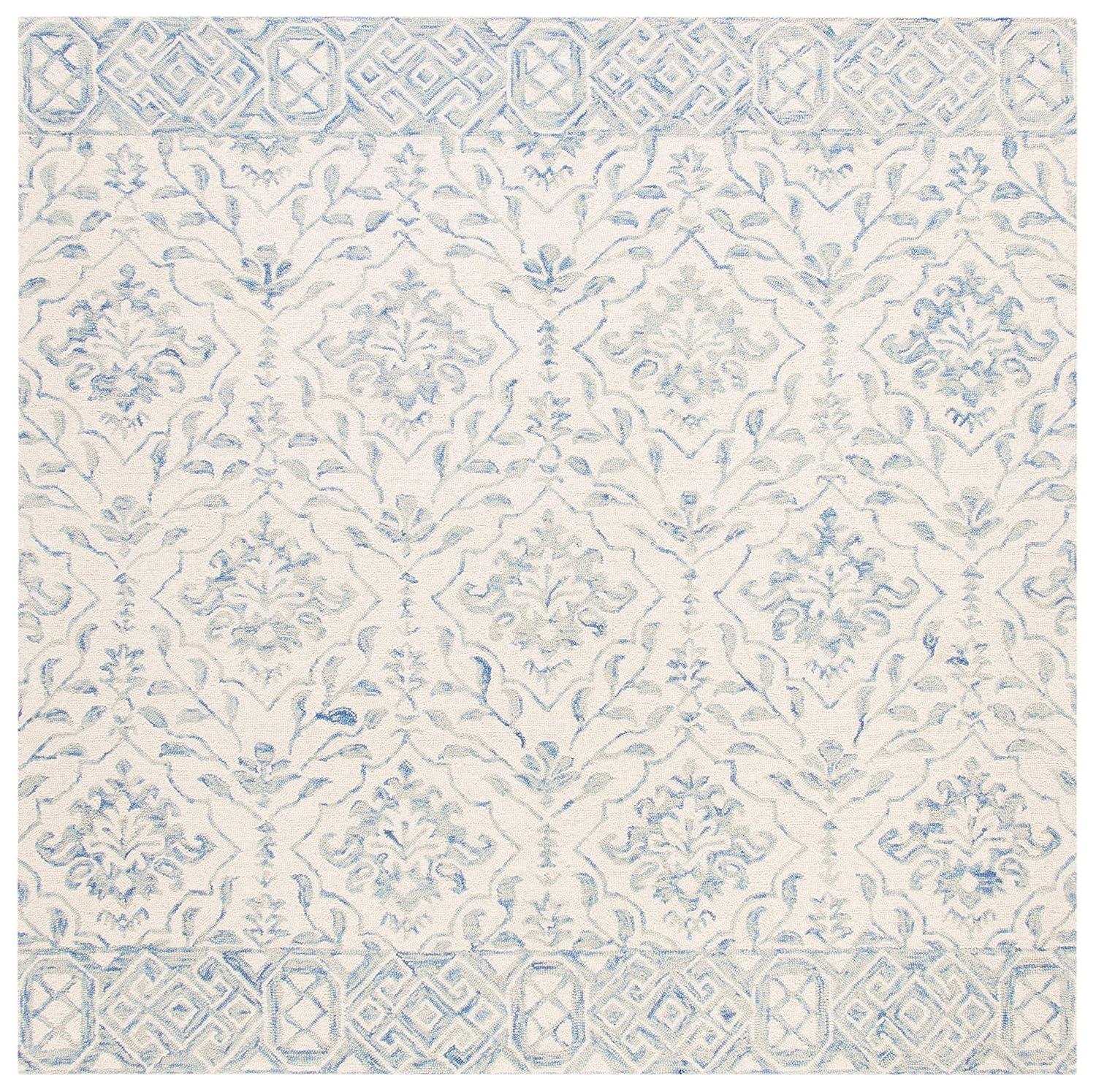 Dip Dye DDY901 Hand Tufted Indoor Accent Rug - Light Blue/Ivory - 3'x3' - Safavieh