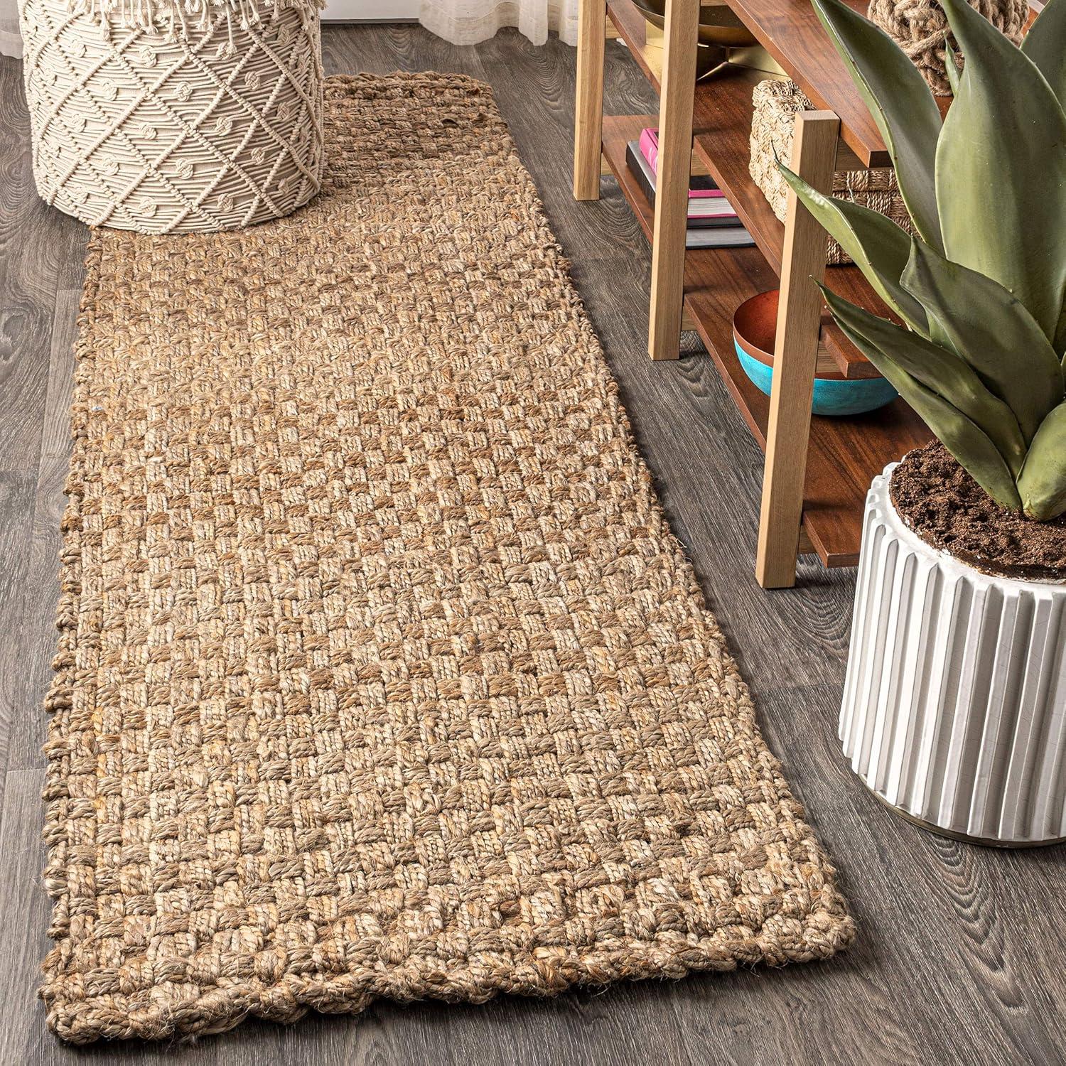 2'x8' Estera Hand Woven Boucle Chunky Jute Runner Rug, Yellow - JONATHAN Y
