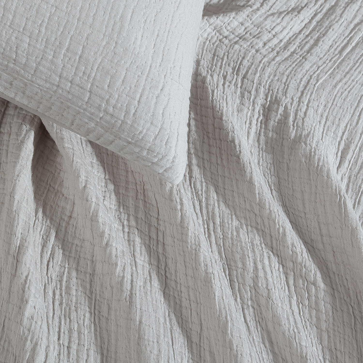 Calvin Klein Washed Texture Solid Cotton Duvet Cover Set