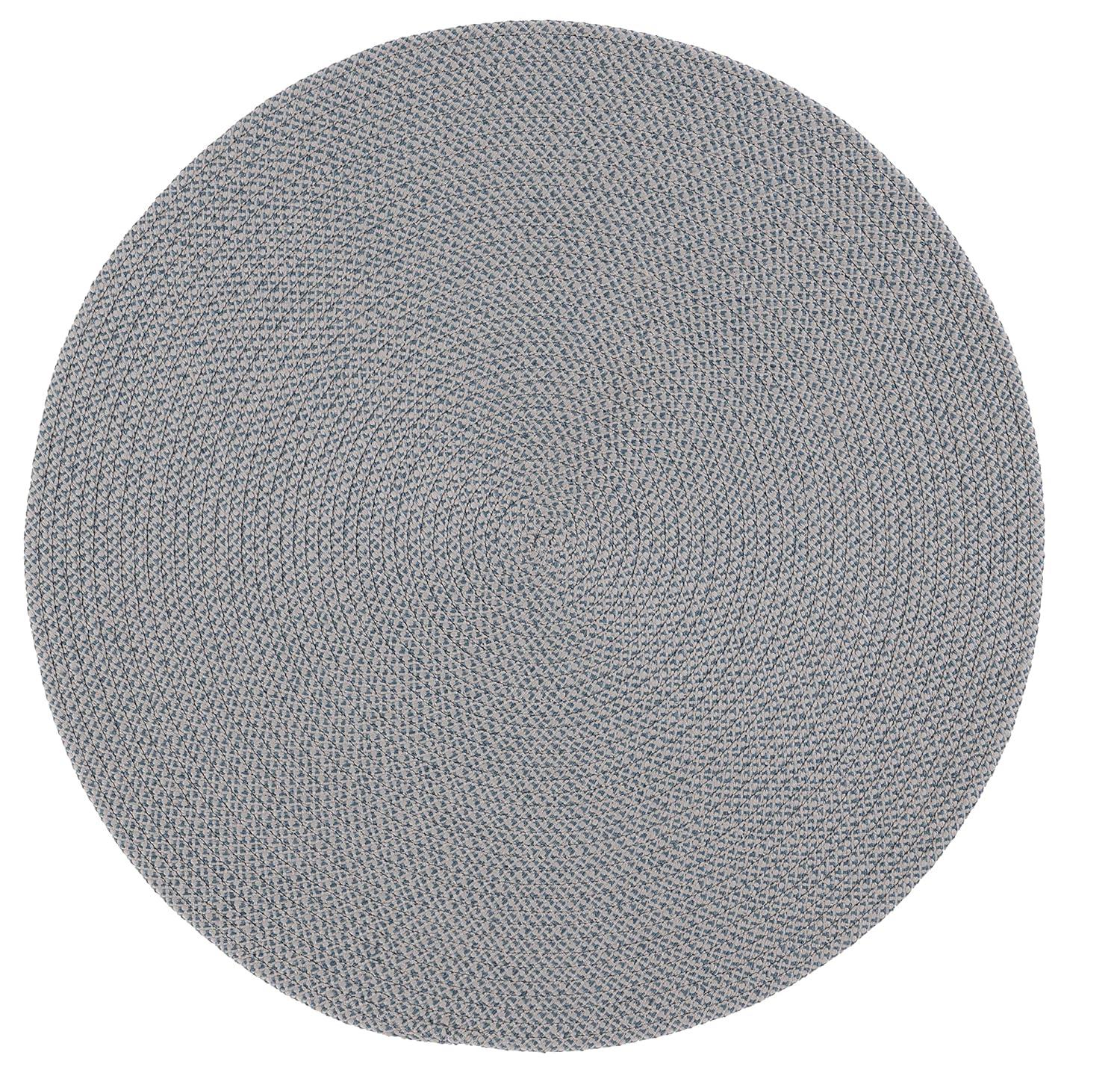 Braided BRD403 Hand Woven Area Rug - Grey/Blue - 7' round - Safavieh.