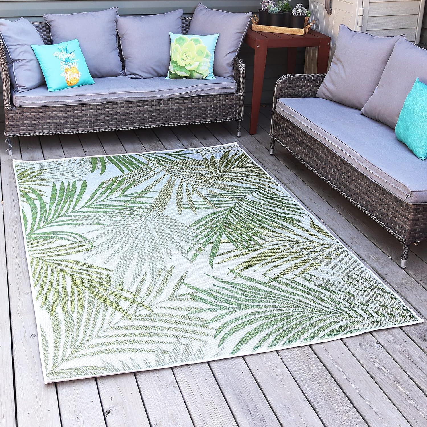 Sunnydaze Tropical Illusions Indoor and Outdoor Patio Area Rug