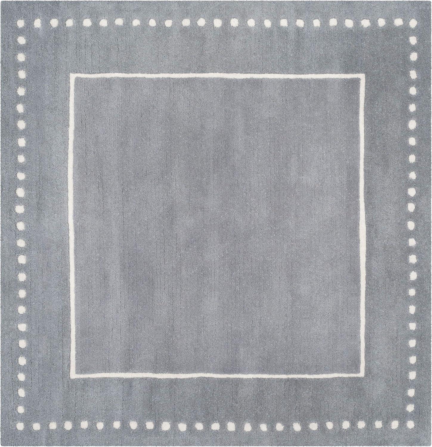 Bella BEL151 Hand Tufted Area Rug - Silver/Ivory - 5'x5' - Safavieh.