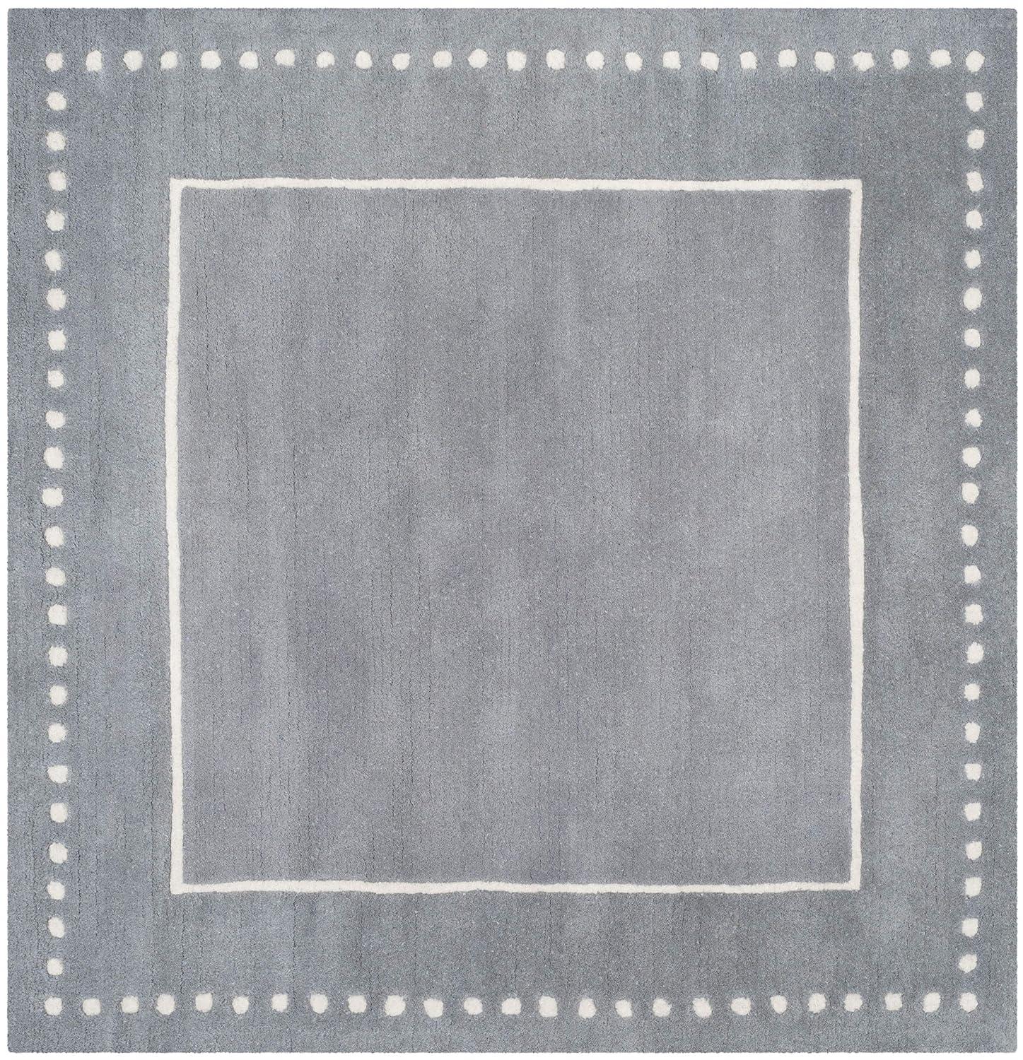 Bella BEL151 Hand Tufted Area Rug - Silver/Ivory - 5'x5' - Safavieh.
