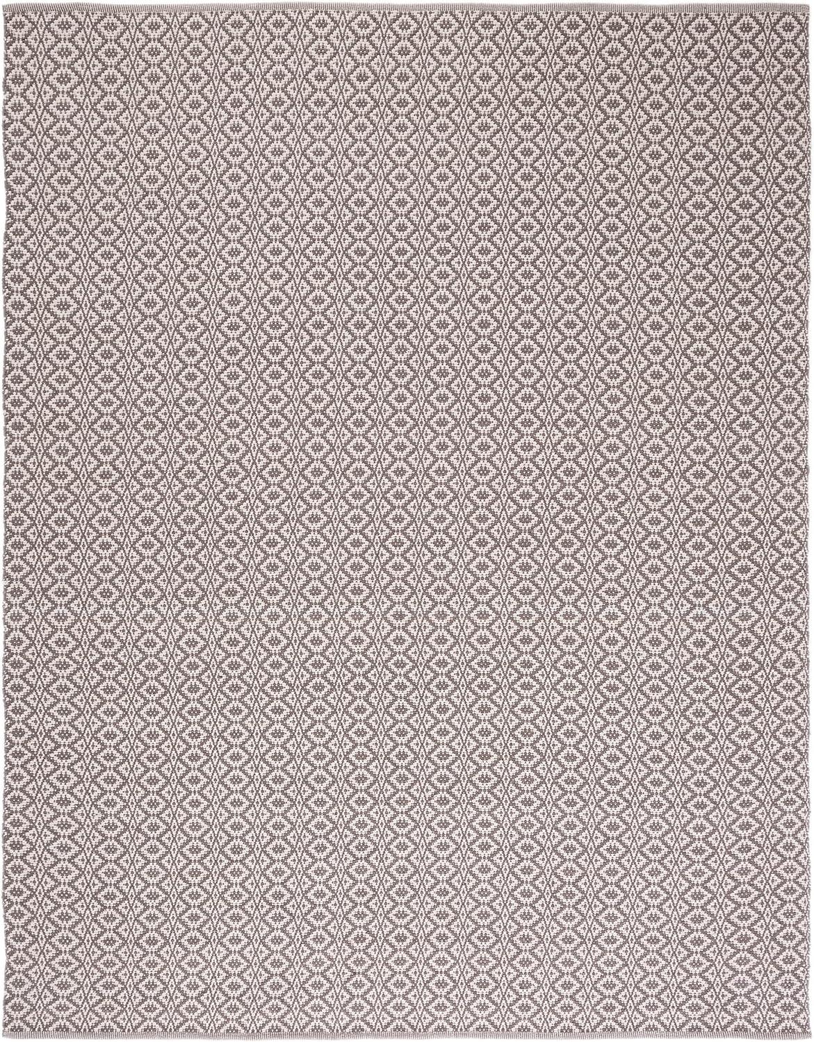 Ivory & Grey Geometric Hand-Woven Cotton Area Rug 8' x 10'