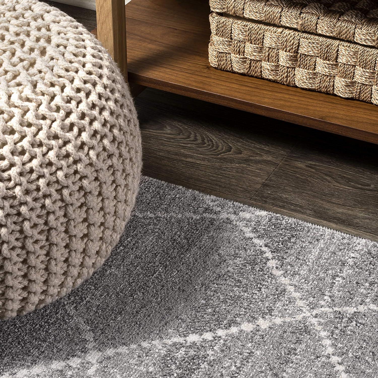 2'x8' Asilah Moroccan Modern Diamond Runner Rug, Gray - JONATHAN Y
