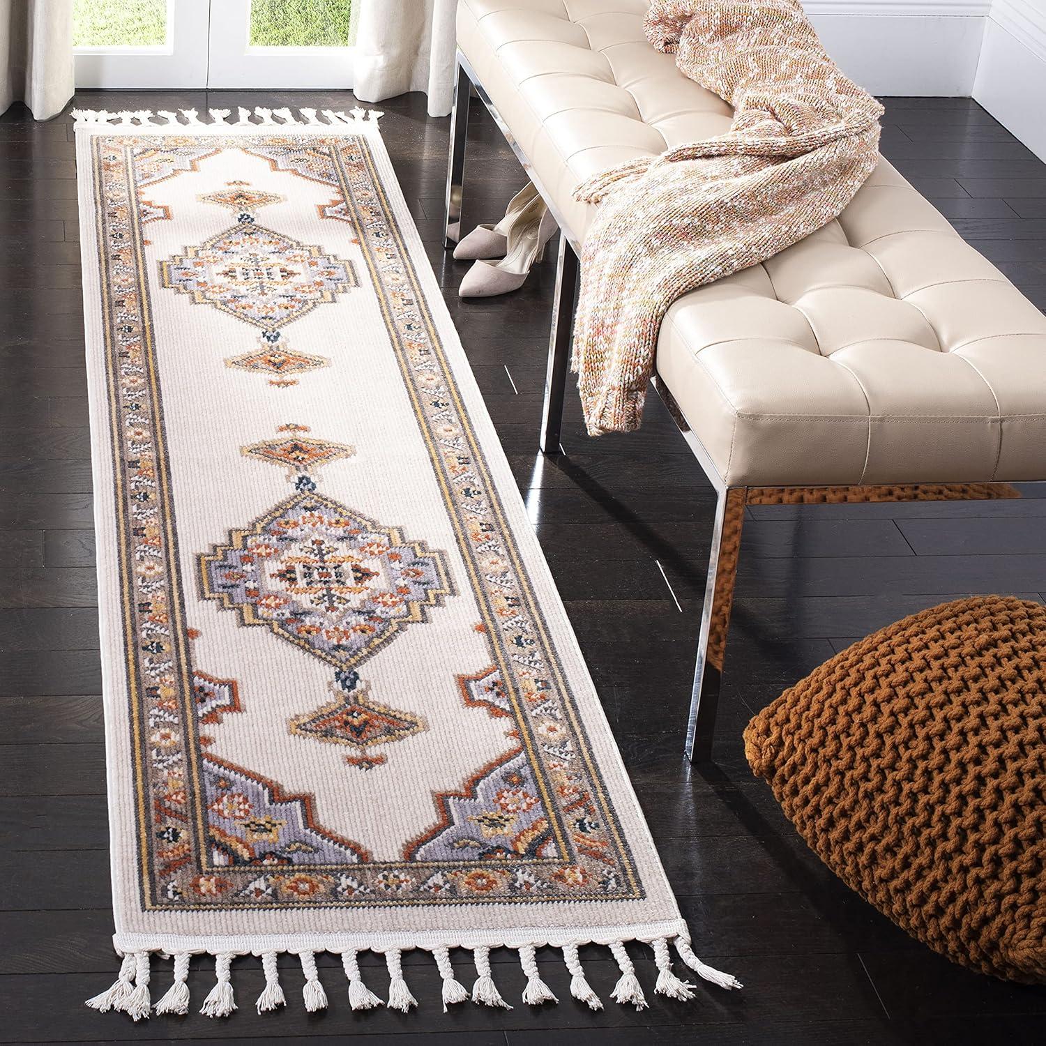 Farmhouse FMH830 Power Loomed Runner Rug - Grey/Cream - 2' X 8' - Safavieh.