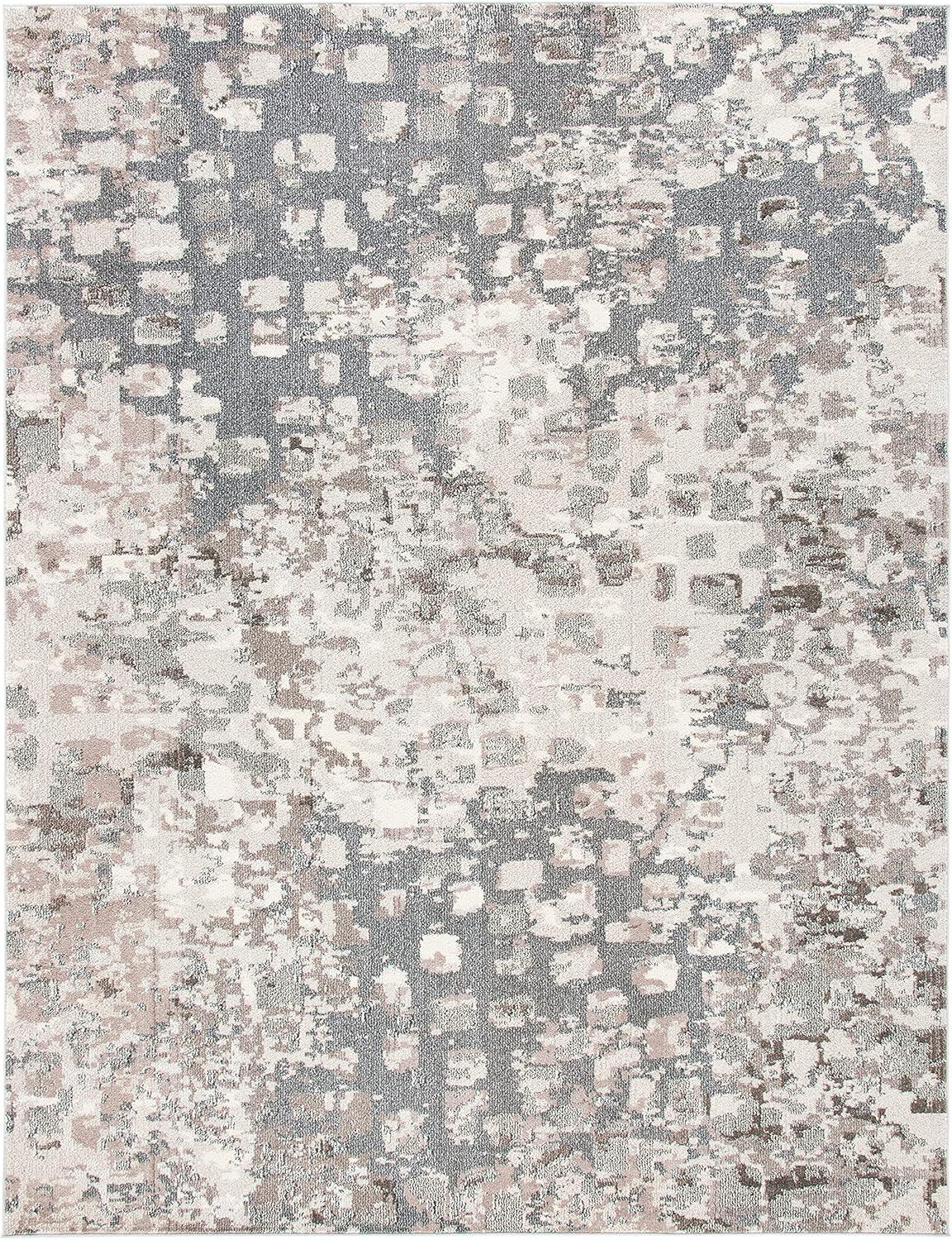 SAFAVIEH Madison Candelario Abstract Polka Dots Area Rug, Grey/Beige, 10' x 14'