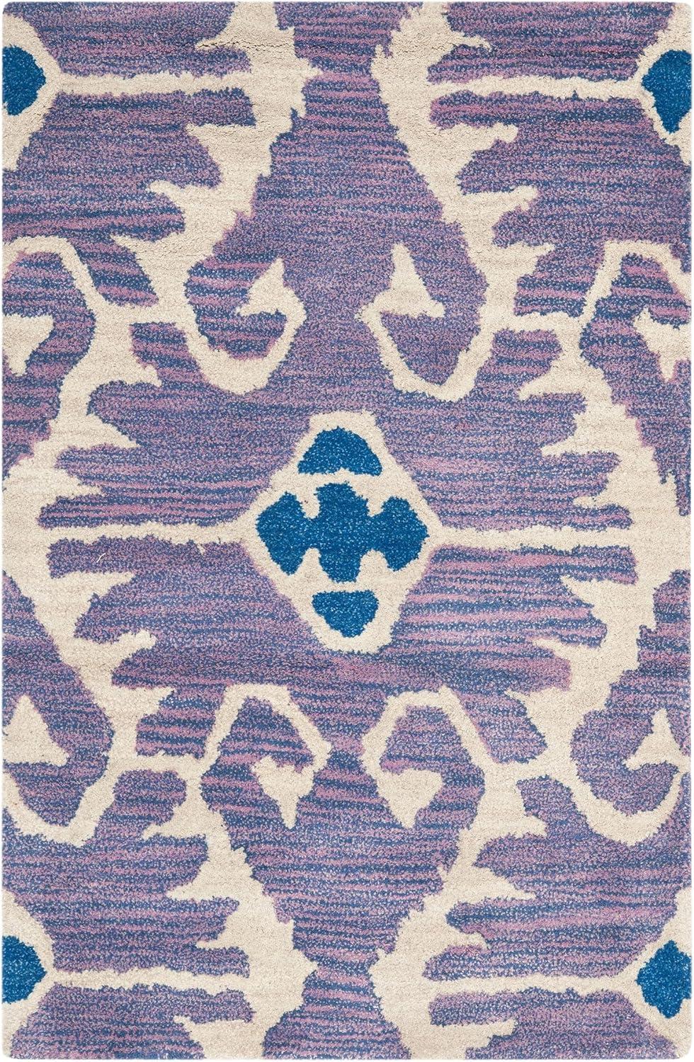 SAFAVIEH Wyndham Dzvonko Southwestern Wool Area Rug, Lavender/Ivory, 2' x 3'