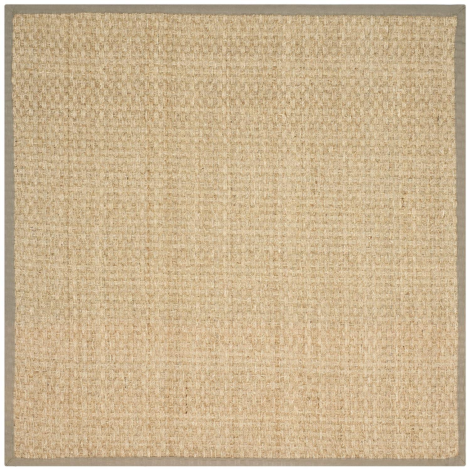 Natural Fiber NF114 Power Loomed Indoor Area Rug - Natural/Olive - 8'x8' - Safavieh