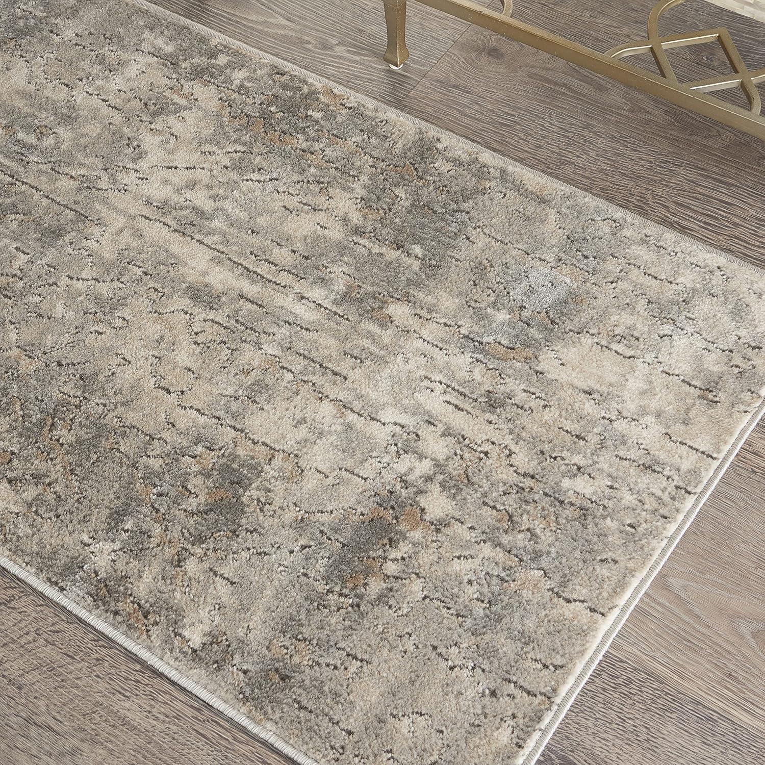 Nourison Concerto Abstract Contemporary Area Rug Beige Grey 2'2" x 3'9"