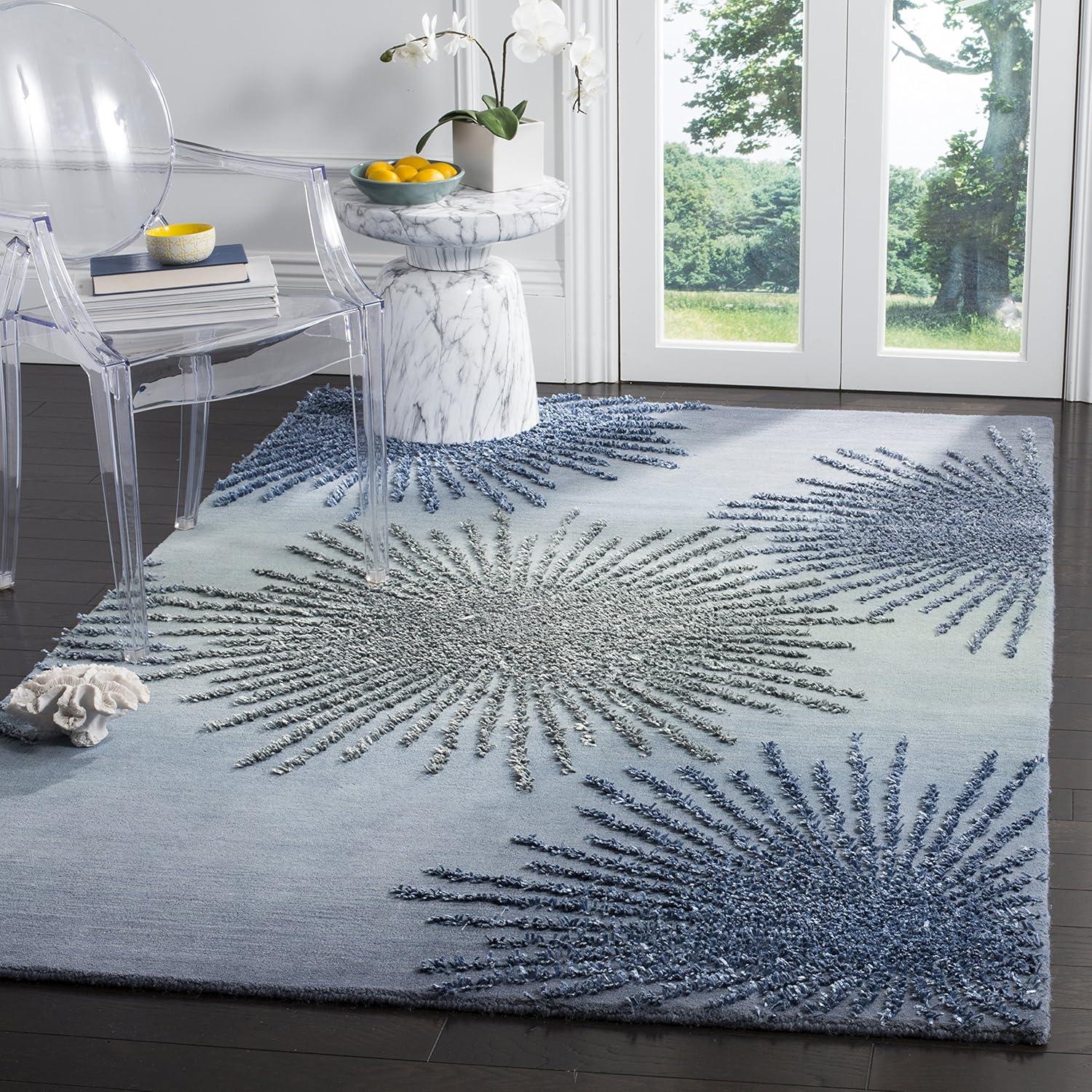 Soho SOH712 Hand Tufted Area Rug - Denim - 6'x9' - Safavieh.