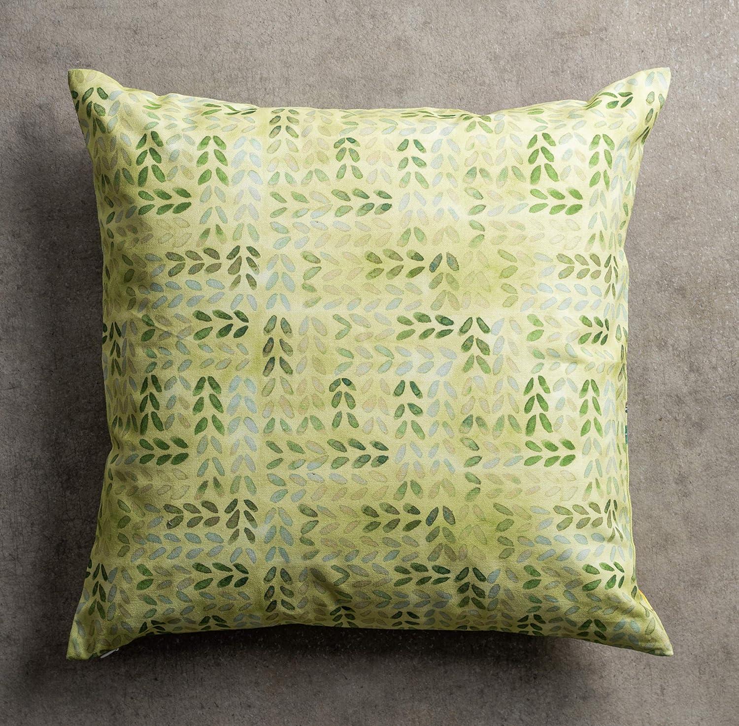 Floral Birds Cotton Decorative Pillow Cover 20" x 20"