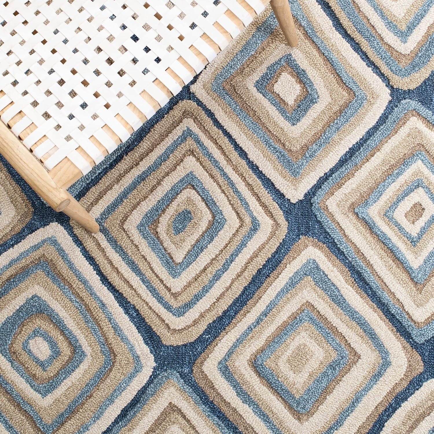 Aspen APN350 Hand Tufted Indoor Area Rug - Blue/Beige - 8'x10' - Safavieh