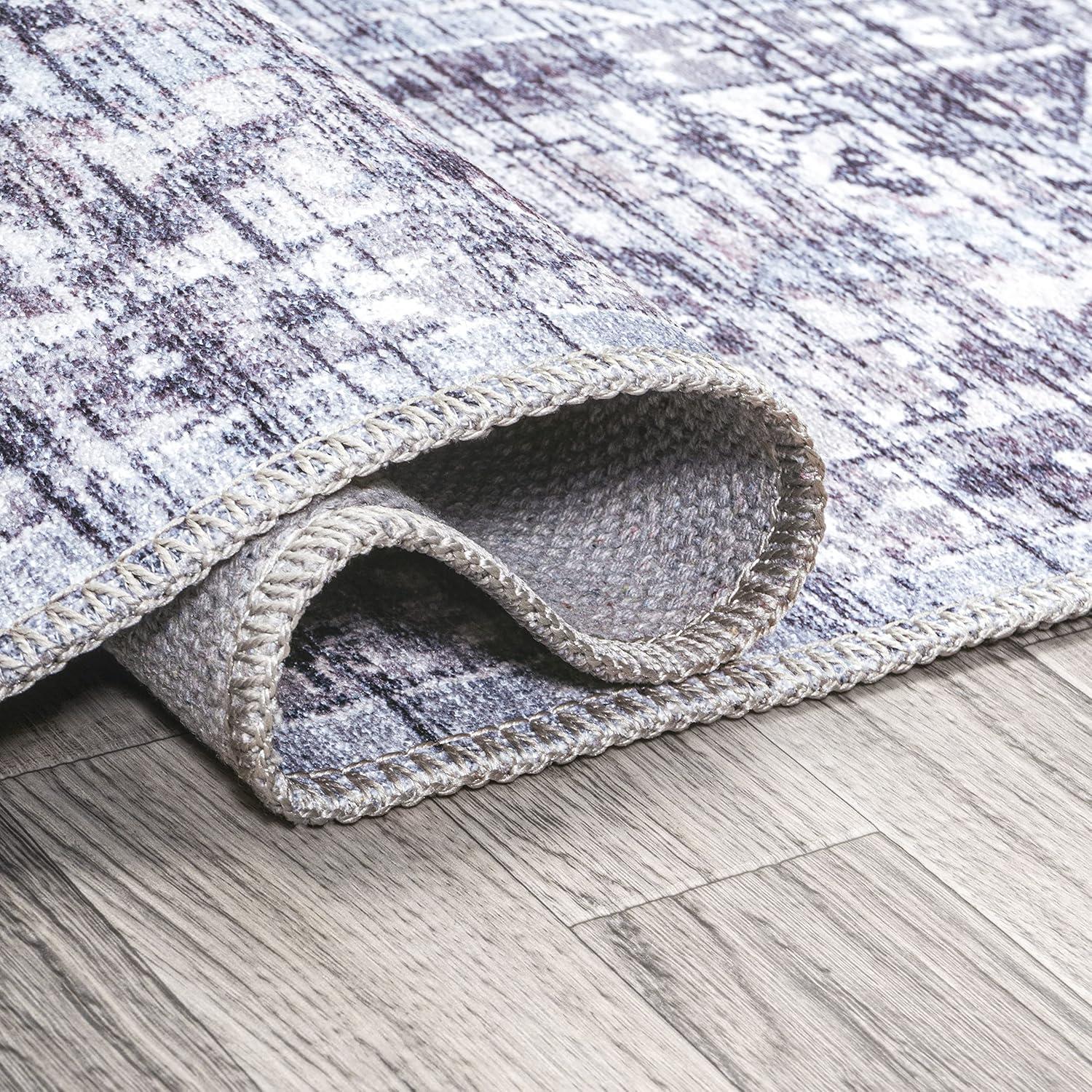 Didim Boho Gray Medallion Washable Area Rug - JONATHAN Y