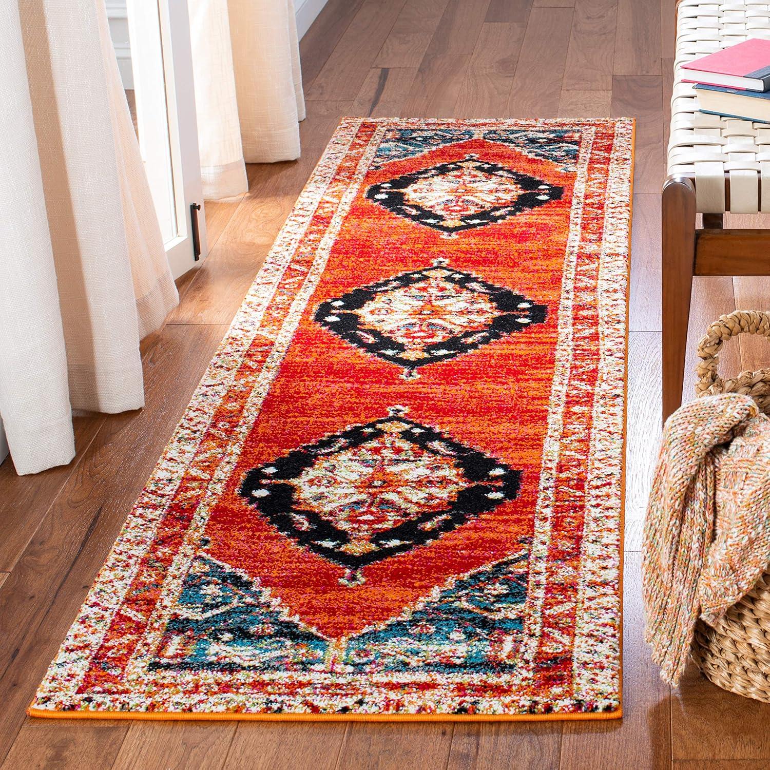 Vintage Hamadan VTH228 Power Loomed Indoor Runner Rug - Red/Navy - 2'3"x6' - Safavieh