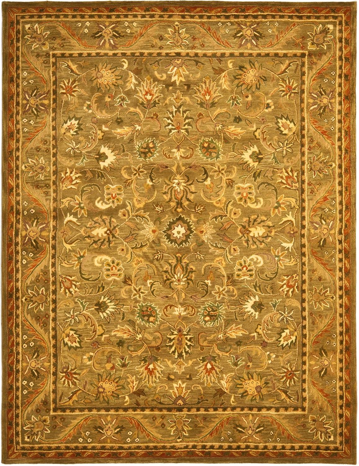 Ivory and Gold Handmade Wool Tufted Area Rug