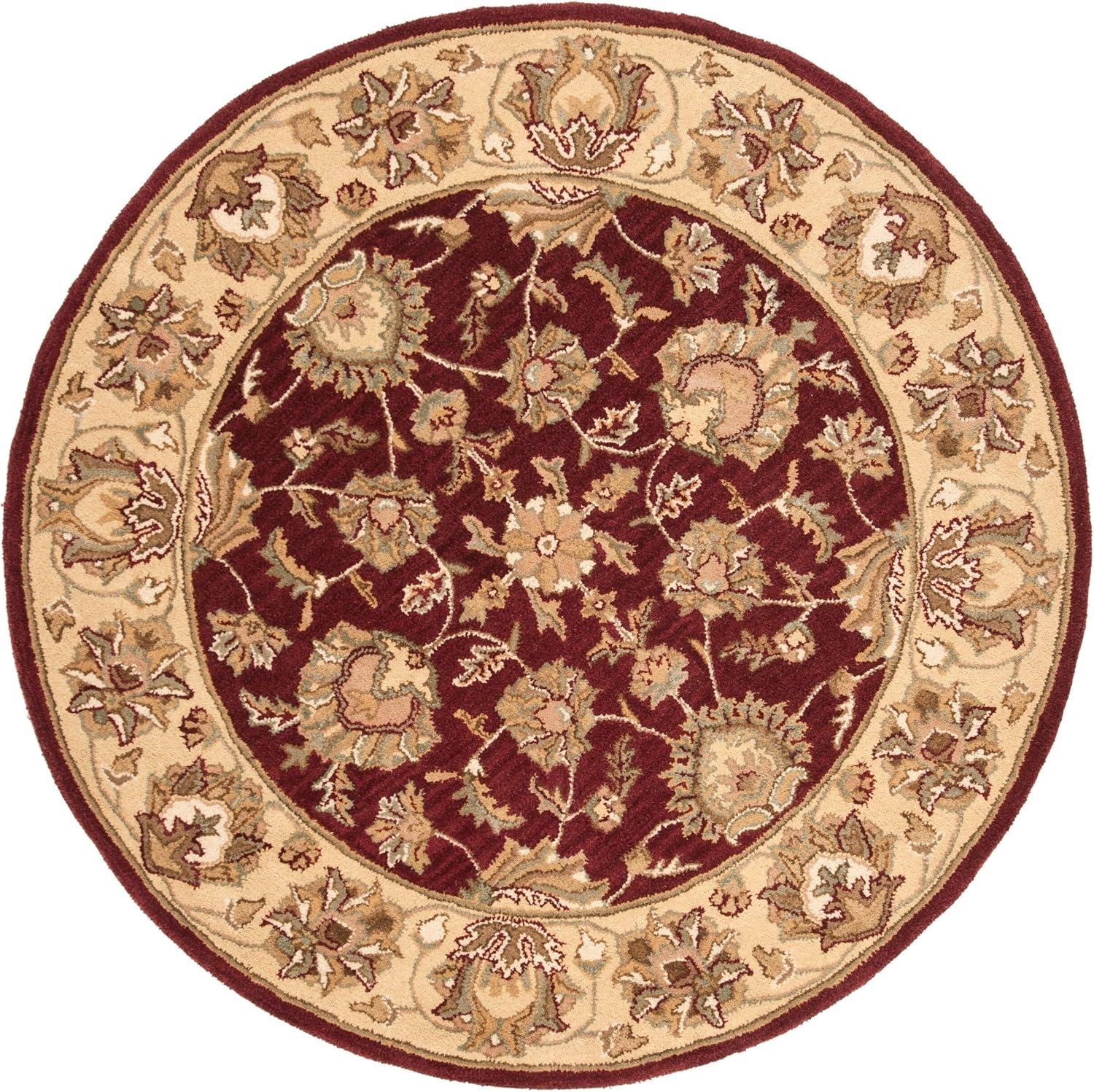 Heritage HG343 Hand Tufted Area Rug - Red/Gold - 6' Round - Safavieh.