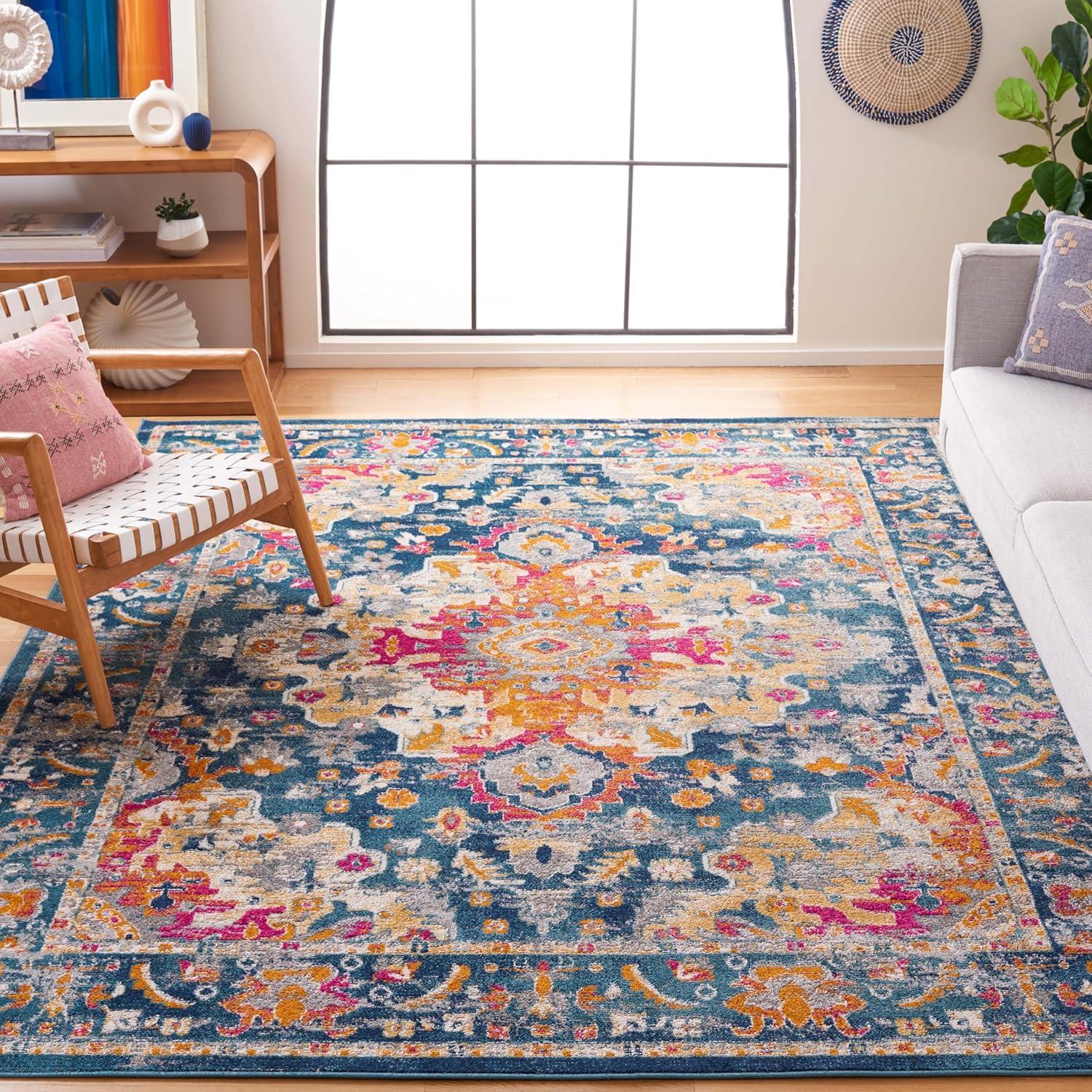 Madison MAD154 Power Loomed Indoor Area Rug - Teal/Fuchsia - 9'x12' - Safavieh