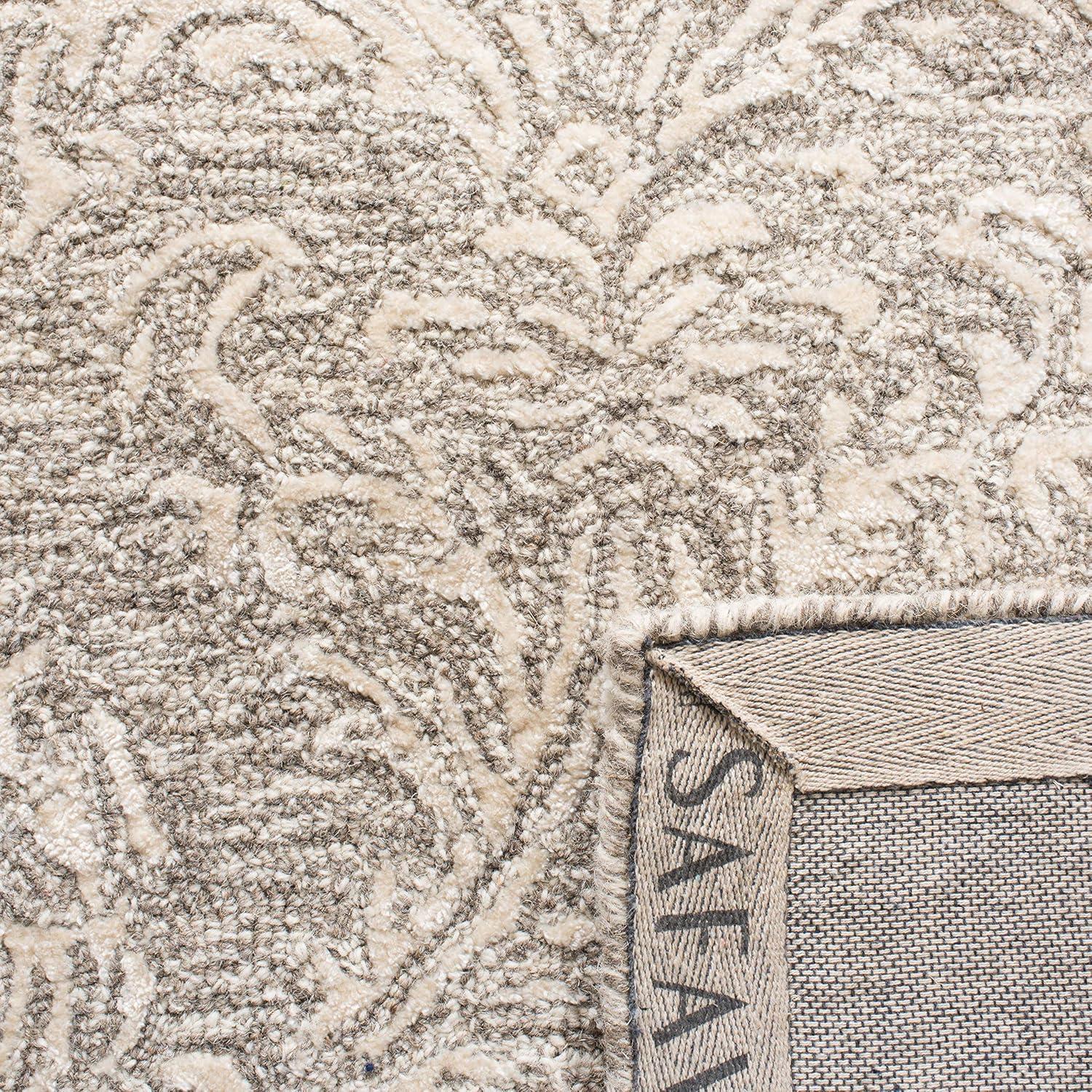 SAFAVIEH Glamour Tiana Damask Area Rug, Grey/Ivory, 9' x 12'