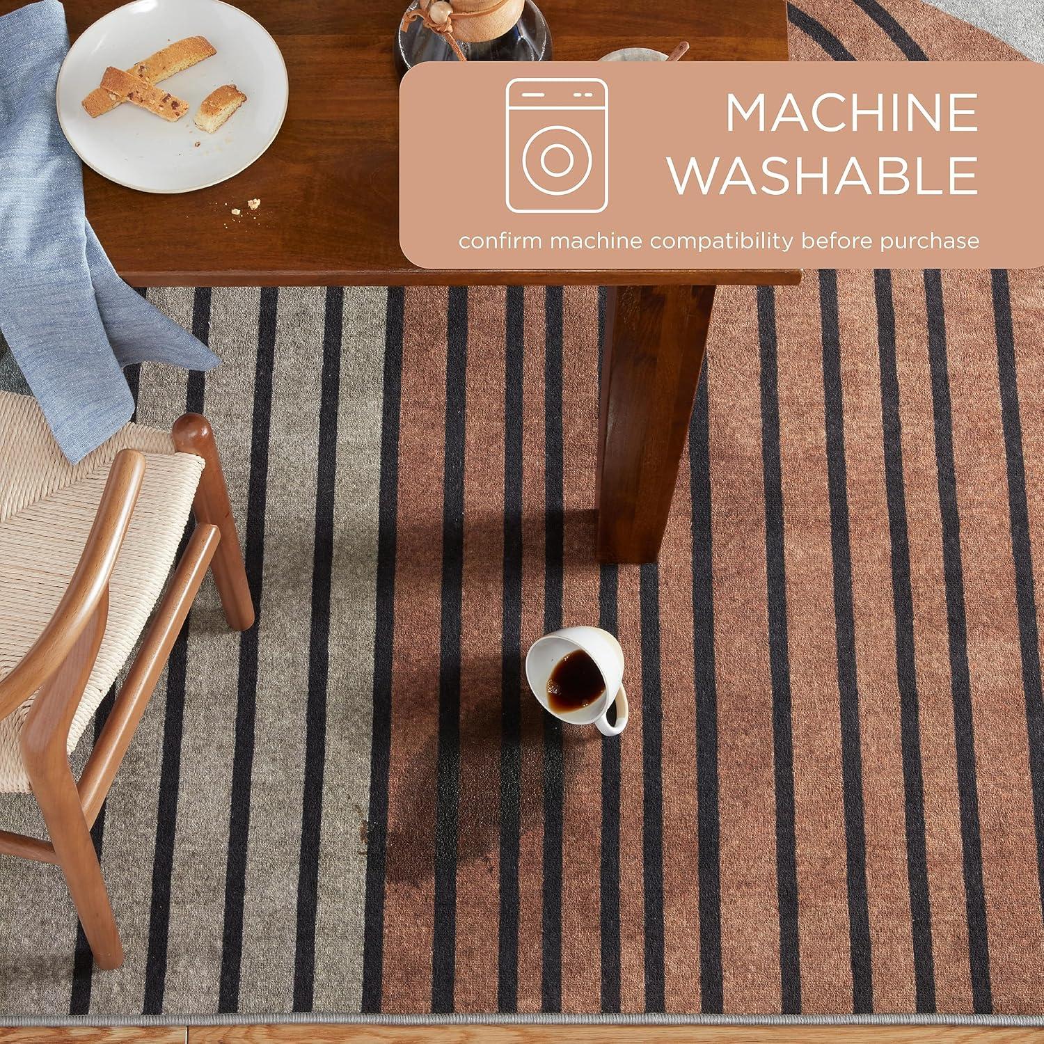 Town & Country Everyday Avani Everwash Non-Slip Backing Area Rug Beige/Rust