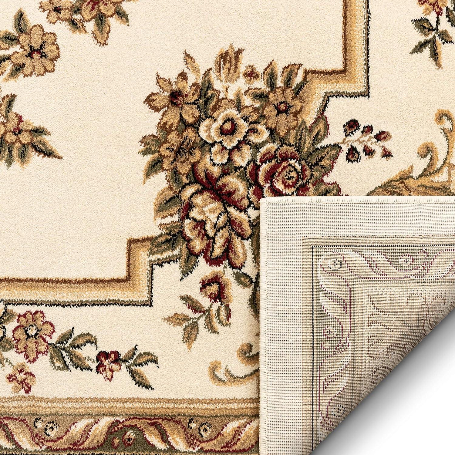 Well Woven Pastoral Medallion French European Floral Formal Traditional Modern Classic Thick Soft 5'3" x 7'3" Red Area Rug