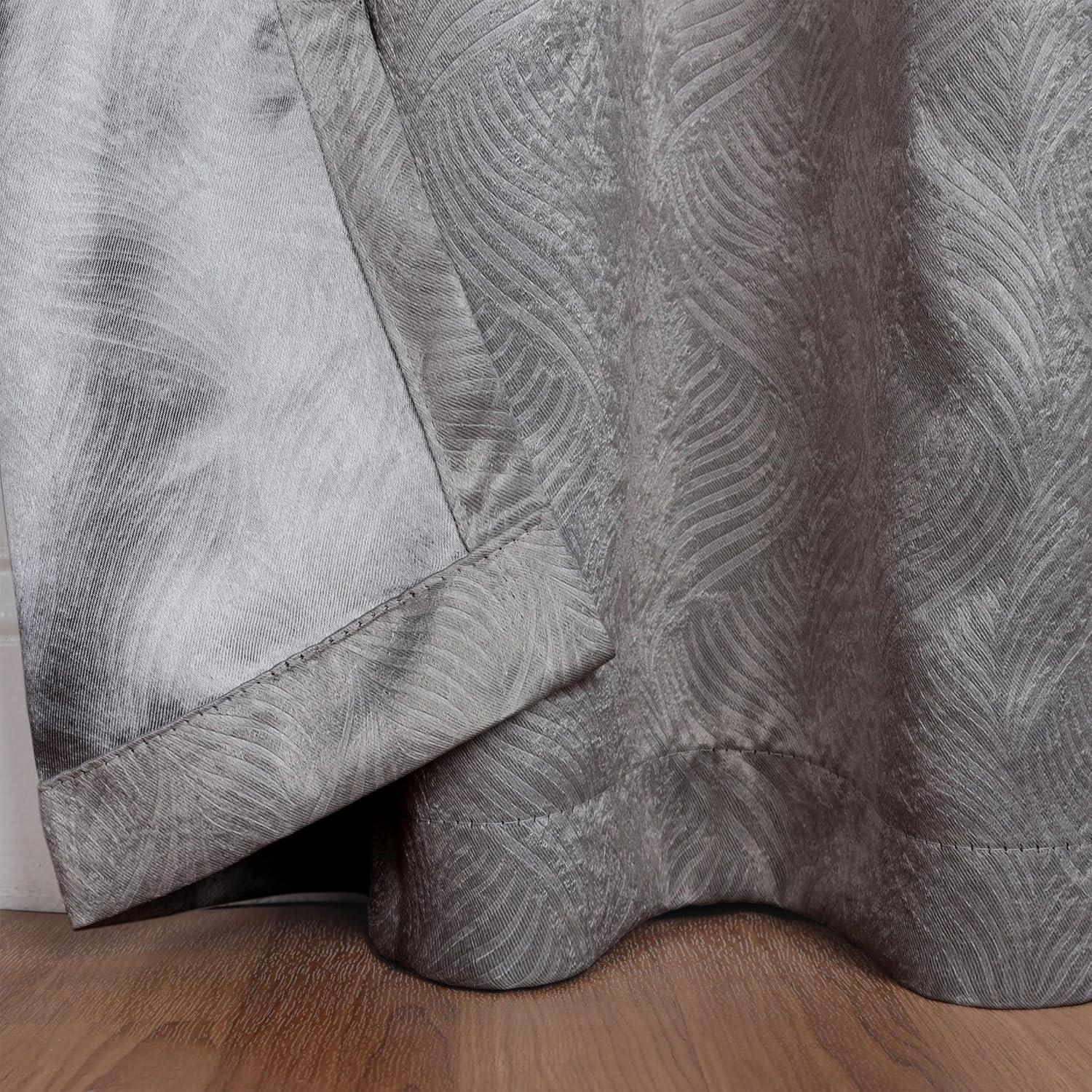 Superior Waverly Blackout Curtains, Rod Pocket, Set of 2, 42" x 96", Silver