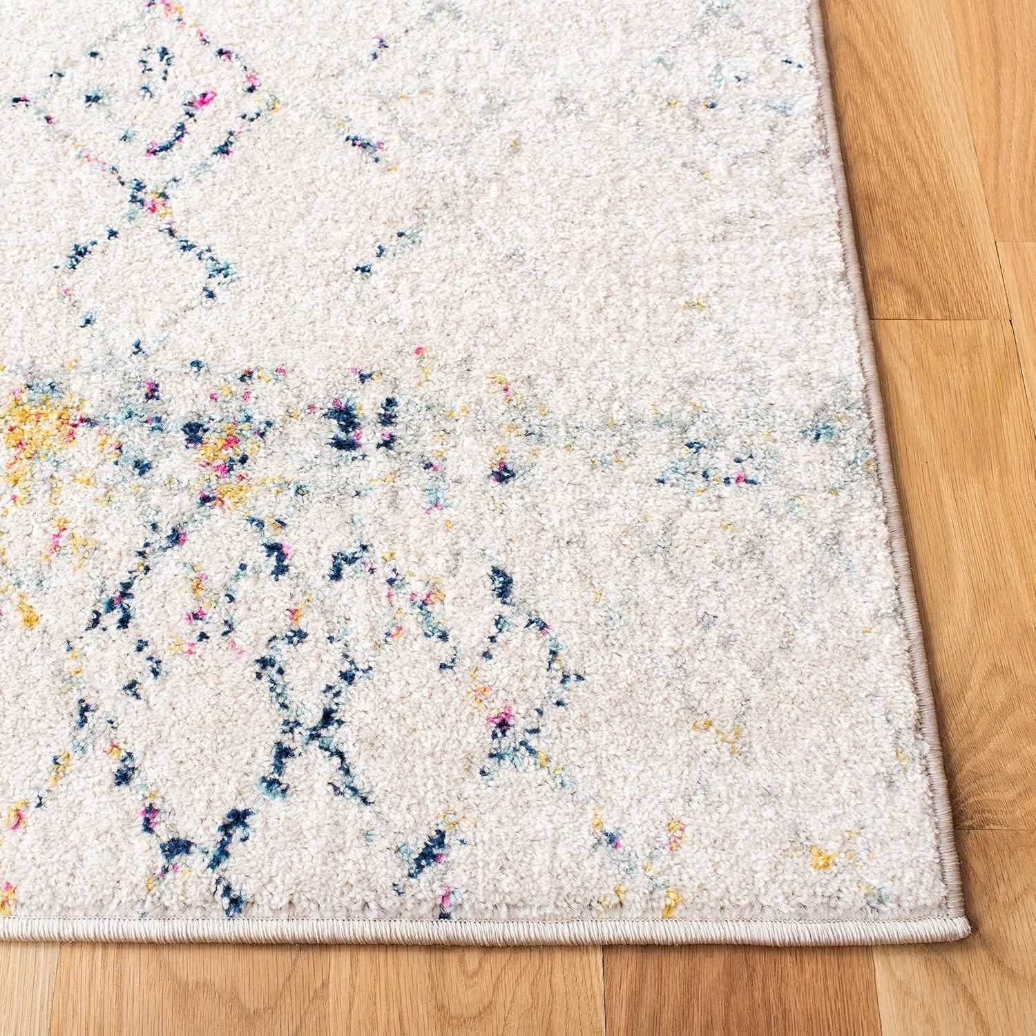 SAFAVIEH Tulum Coriander Moroccan Geometric Area Rug, 10' x 13', Ivory/Blue