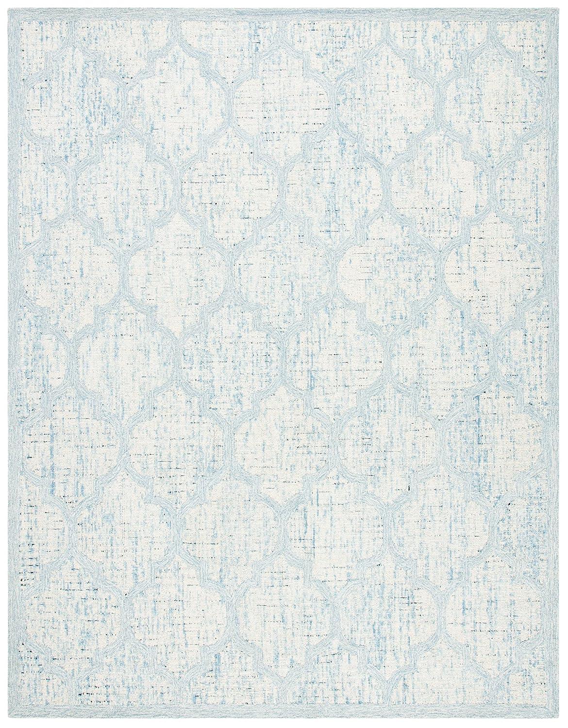Abstract ABT474 Handmade Indoor Area Rug - Ivory/Turquoise - 8'x10' - Safavieh
