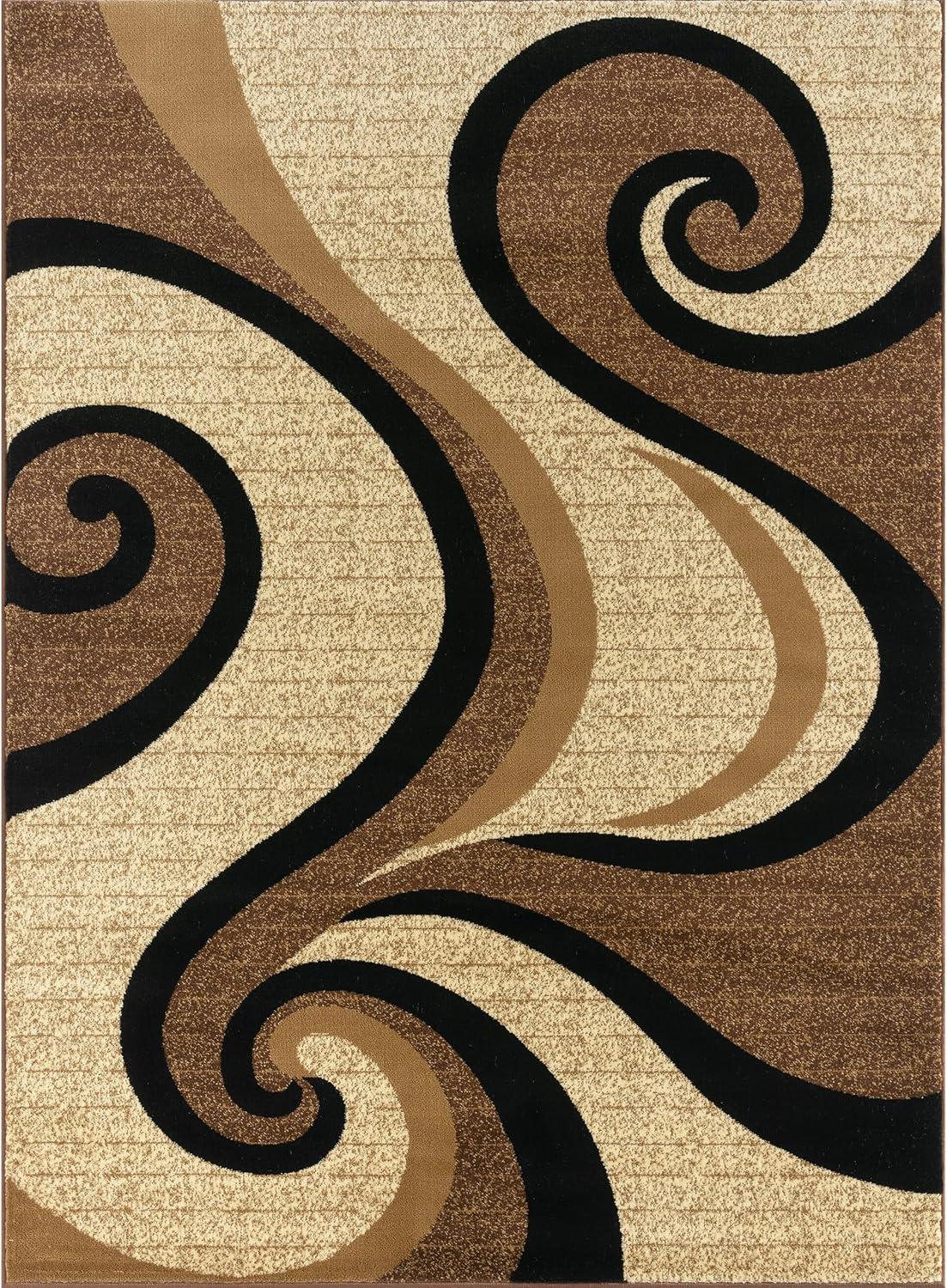 Luxe Weavers Contemporary Abstract Geometric Swirl Area Rug