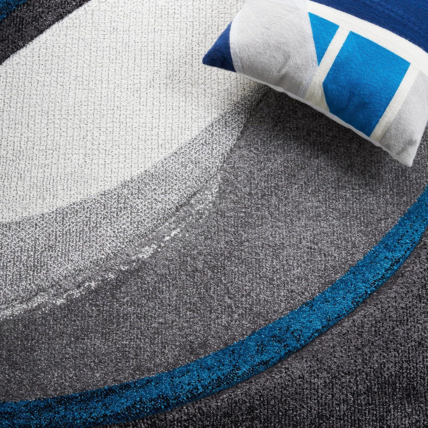 SAFAVIEH Hollywood Dalton Abstract Runner Rug, Grey/Turquoise, 2'3" x 8'