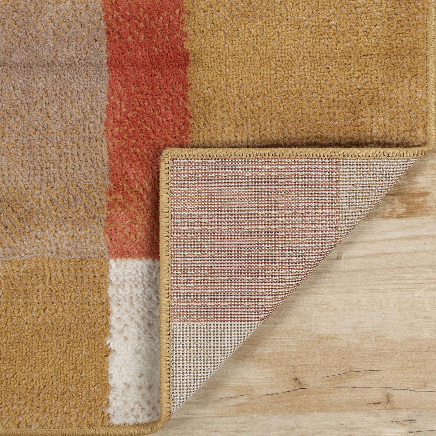 Superior Color Block Area Rug 5' x 8', Ginger