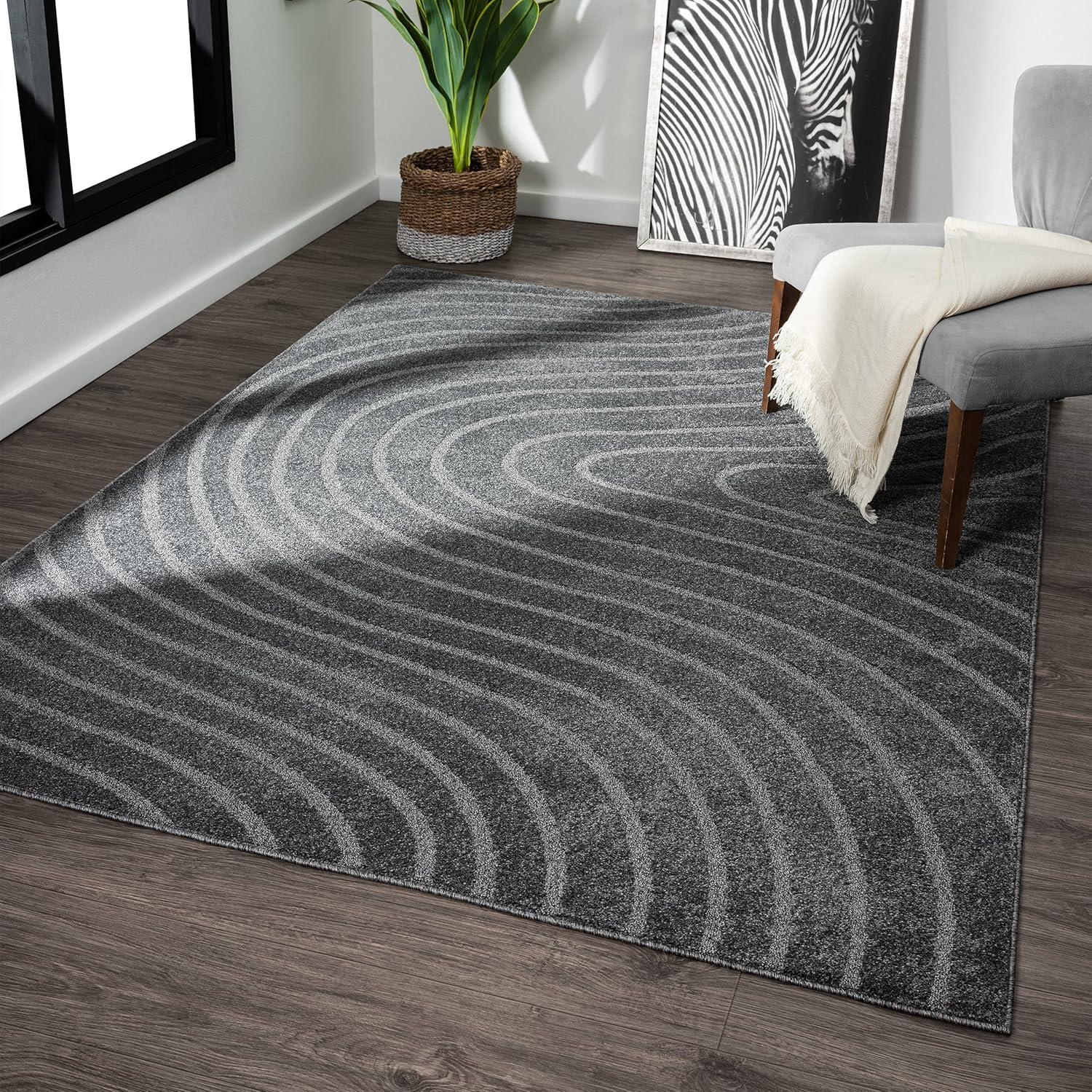 Luxe Weavers Modern Geometric Wave Area Rug