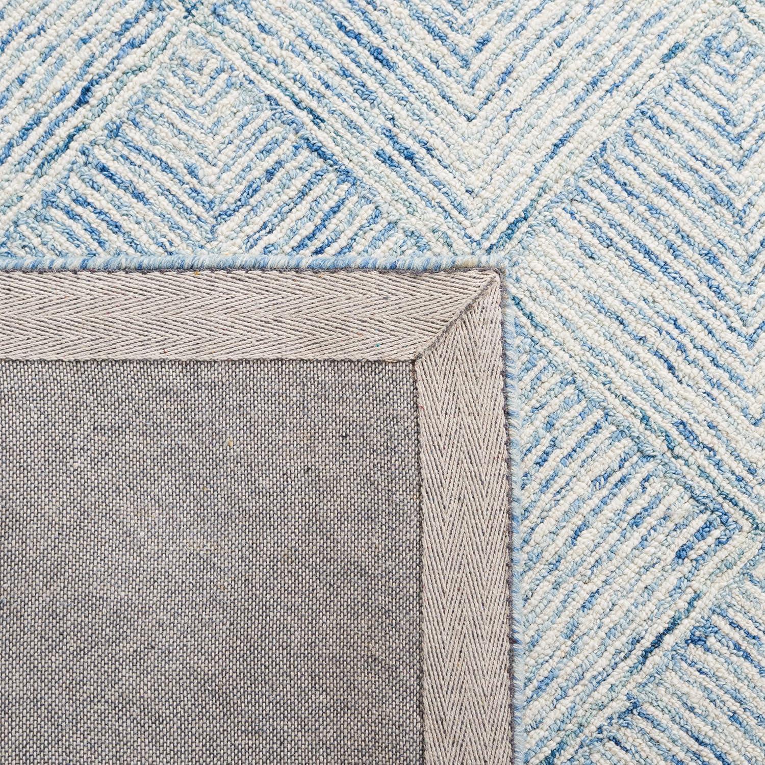 Abstract ABT428 Handmade Indoor Area Rug - Blue/Ivory - 5'x8' - Safavieh