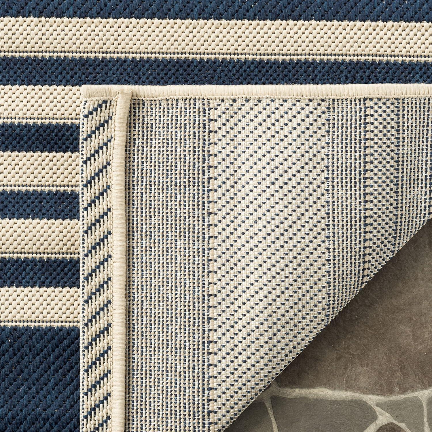 Courtyard CY6062 Power Loomed Indoor/Outdoor Runner Rug - Navy/Beige - 2'3"x6'7" - Safavieh.