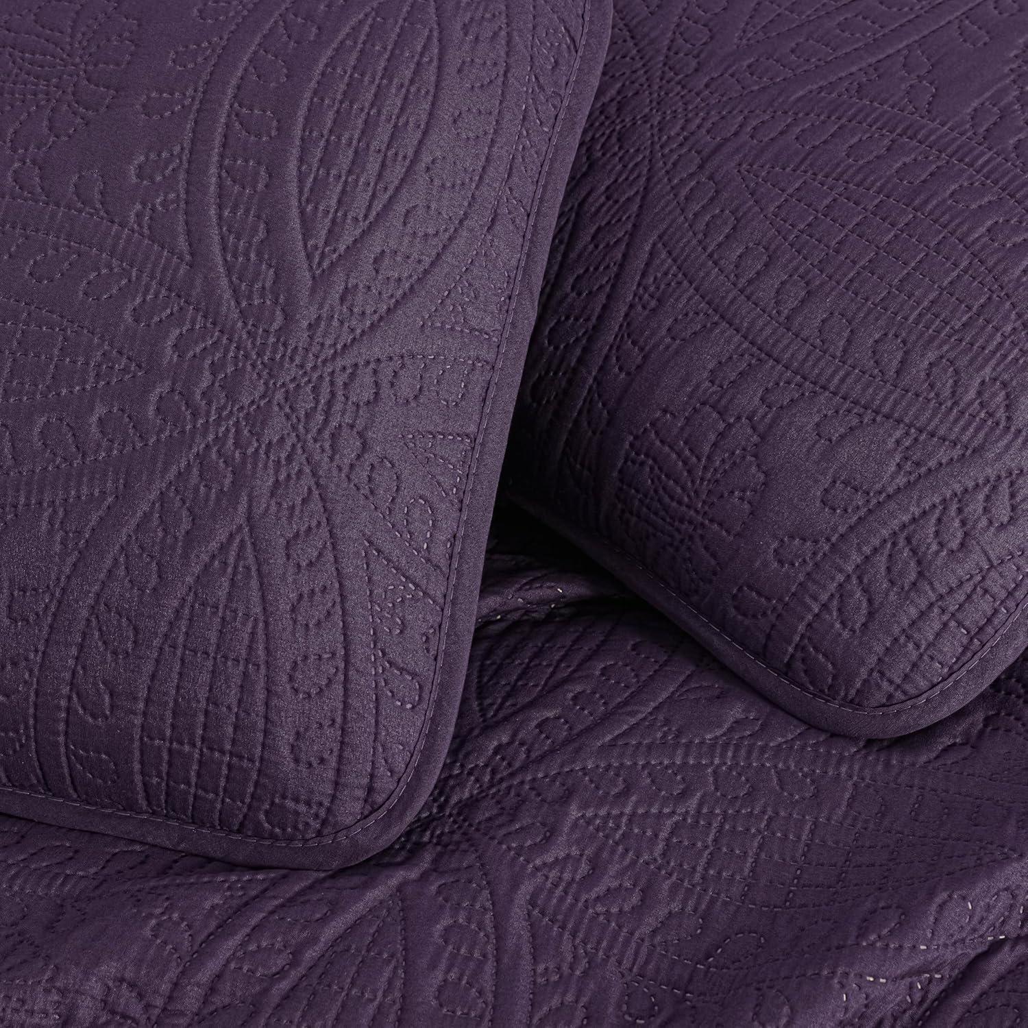 Chezmoi Collection Austin Microfiber Reversible 3-Piece Coverlet / Bedspread Set