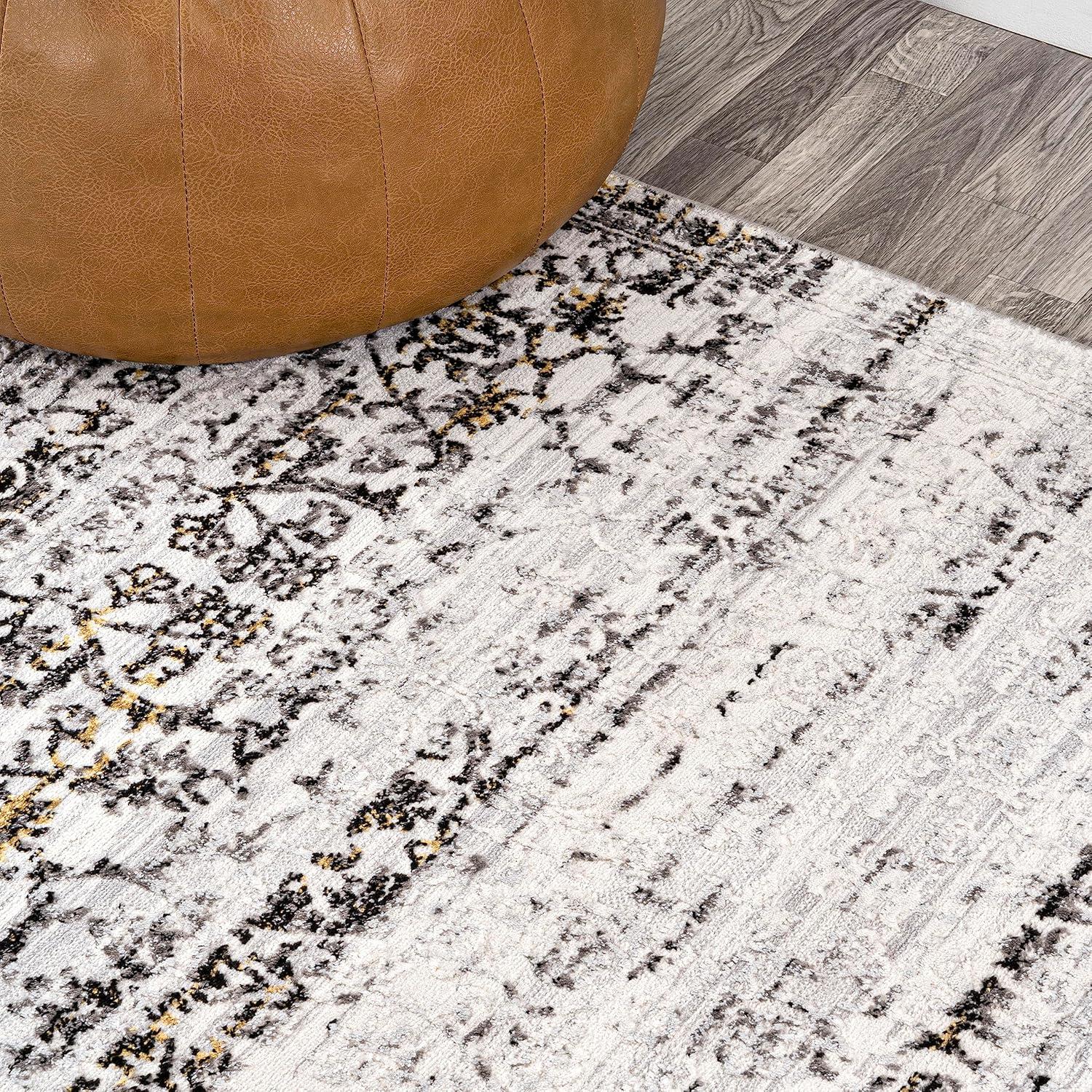 JONATHAN Y Tidal Modern Strie' Ivory/Black 3 ft. x 5 ft. Area Rug