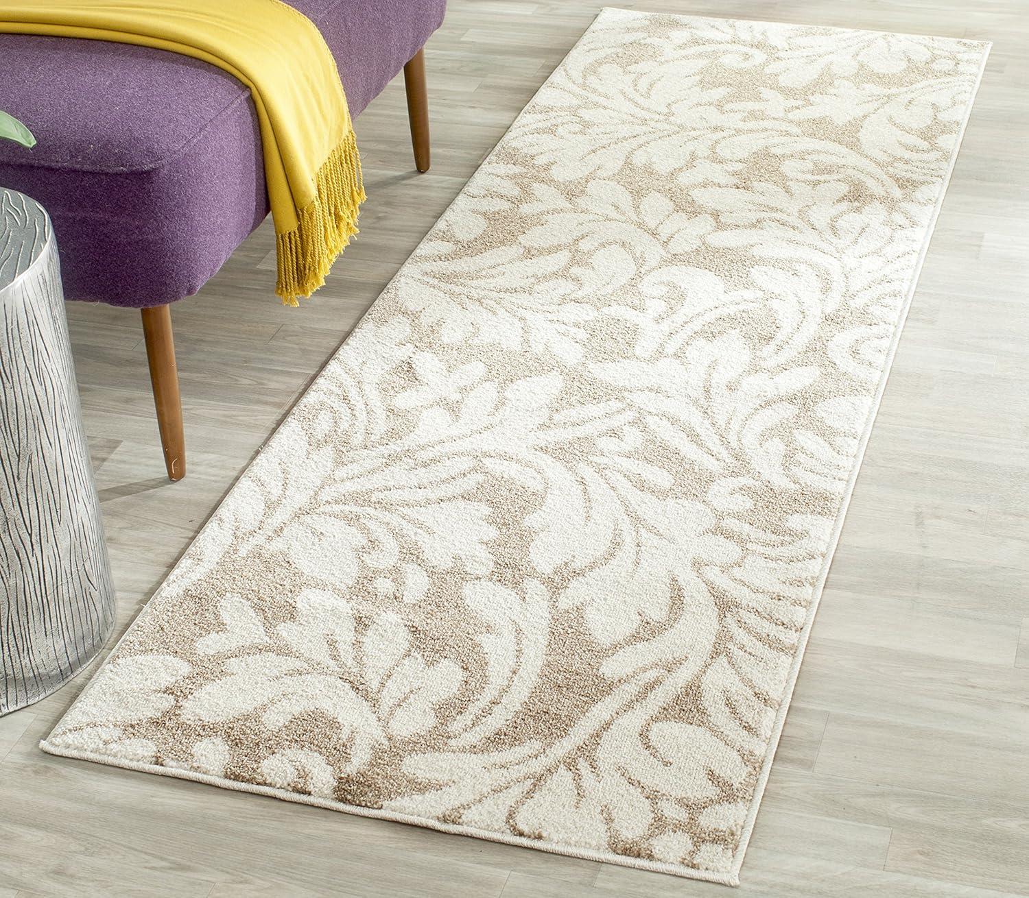 Amherst AMT425 Power Loomed Indoor Runner Rug - Wheat/Beige - 2'3"x13' - Safavieh