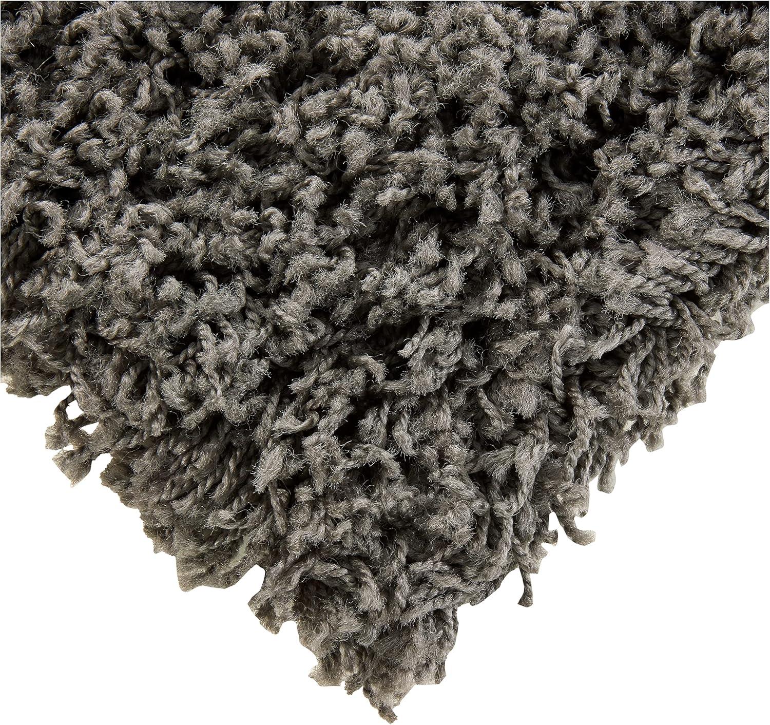 Unique Loom 3' 3 x 3' 3 Solid Shag Graphite Gray Area Rug