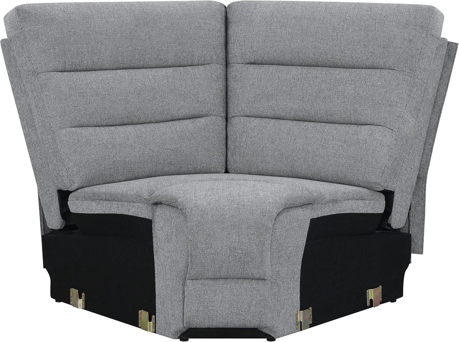 David 3-piece Upholstered Motion Sectional with Pillow Arms Smoke