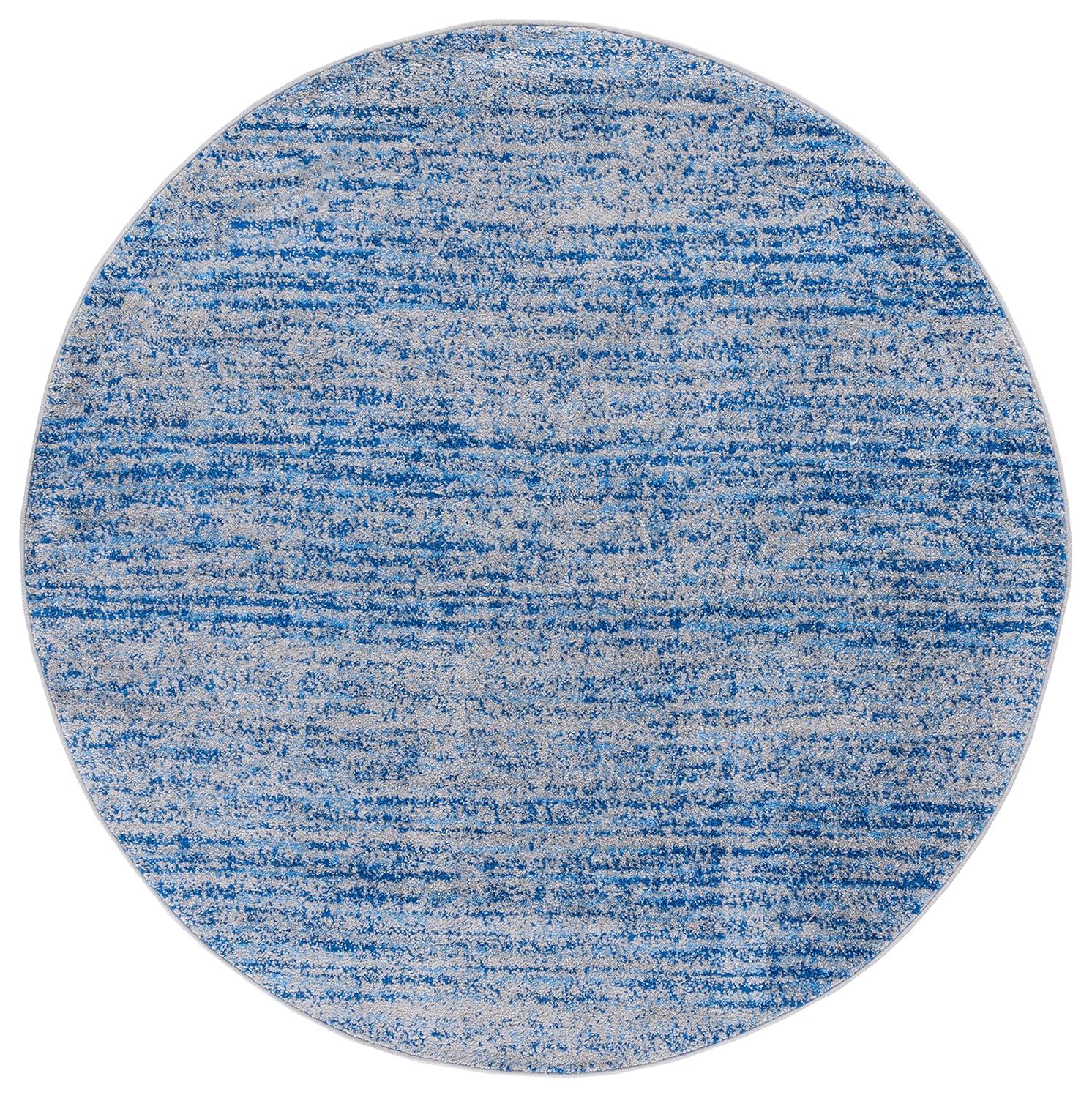 Adirondack ADR117 Machine Made Indoor Area Rug - Blue/Silver - 4' Round - Safavieh