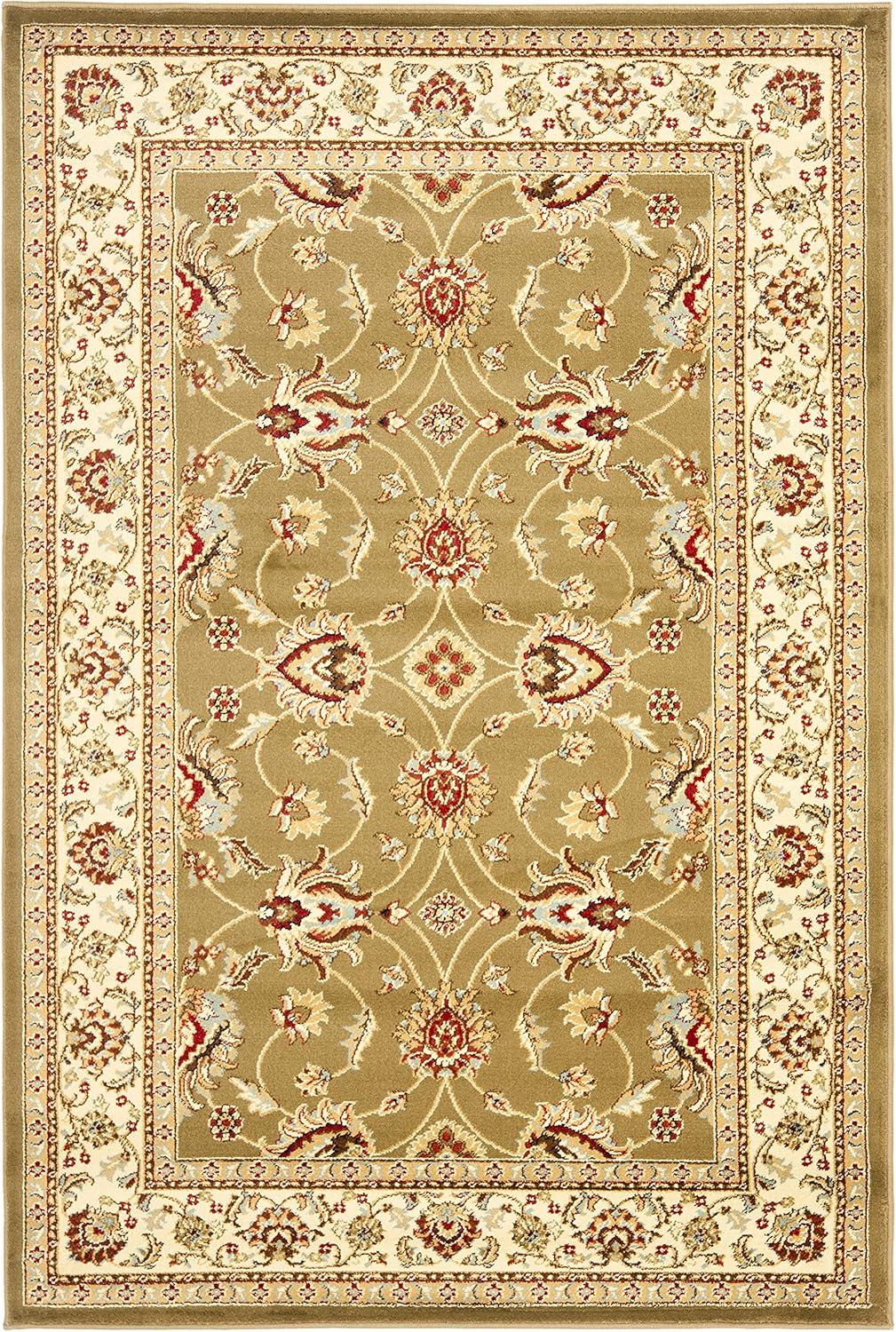 Lyndhurst LNH553 Power Loomed Area Rug - Green/Ivory - 4'x6' - Safavieh.