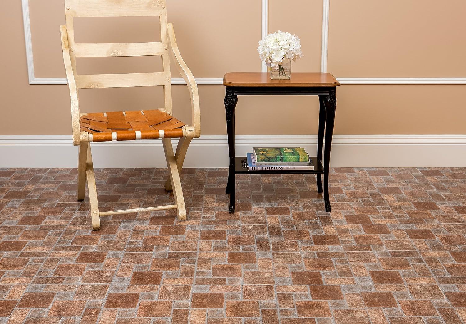 Tivoli 12'' x 12'' Self-Adhesive Vinyl Floor Tiles in Brick Pavers