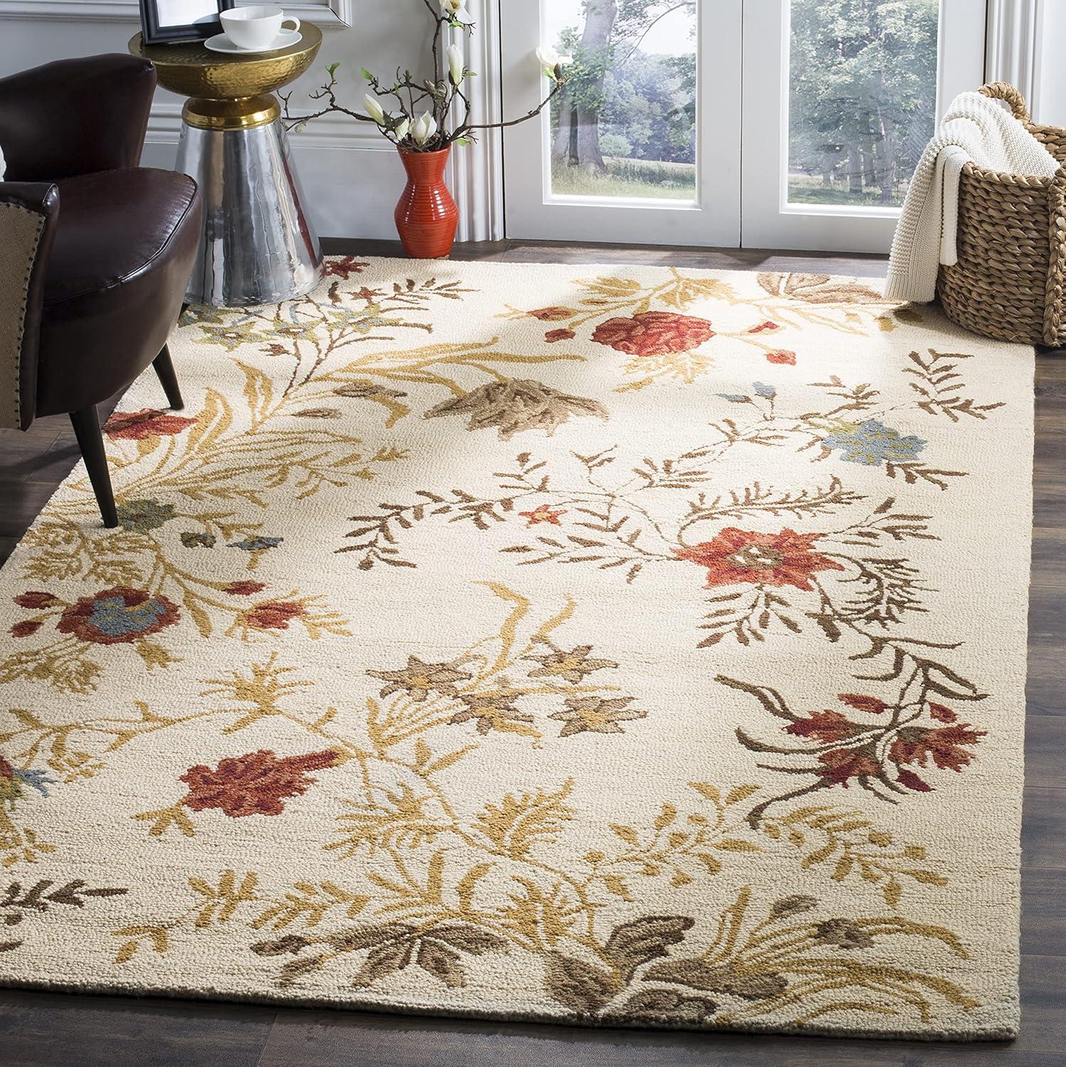 SAFAVIEH Blossom Zarif Floral Area Rug, Beige/Multi, 4' x 6'