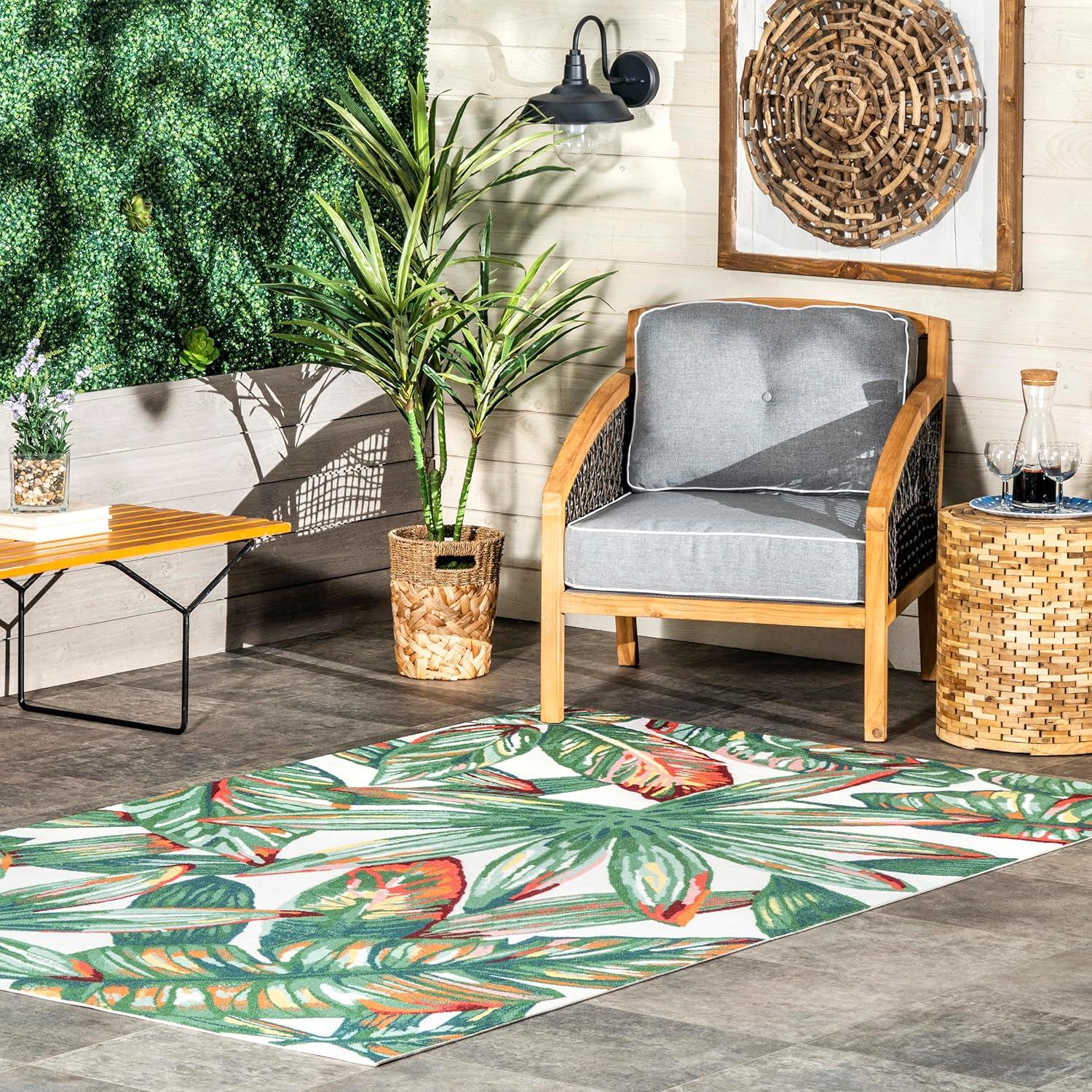 Nuloom Contemporary Floral Lindsey Indoor/Outdoor Patio Area Rug